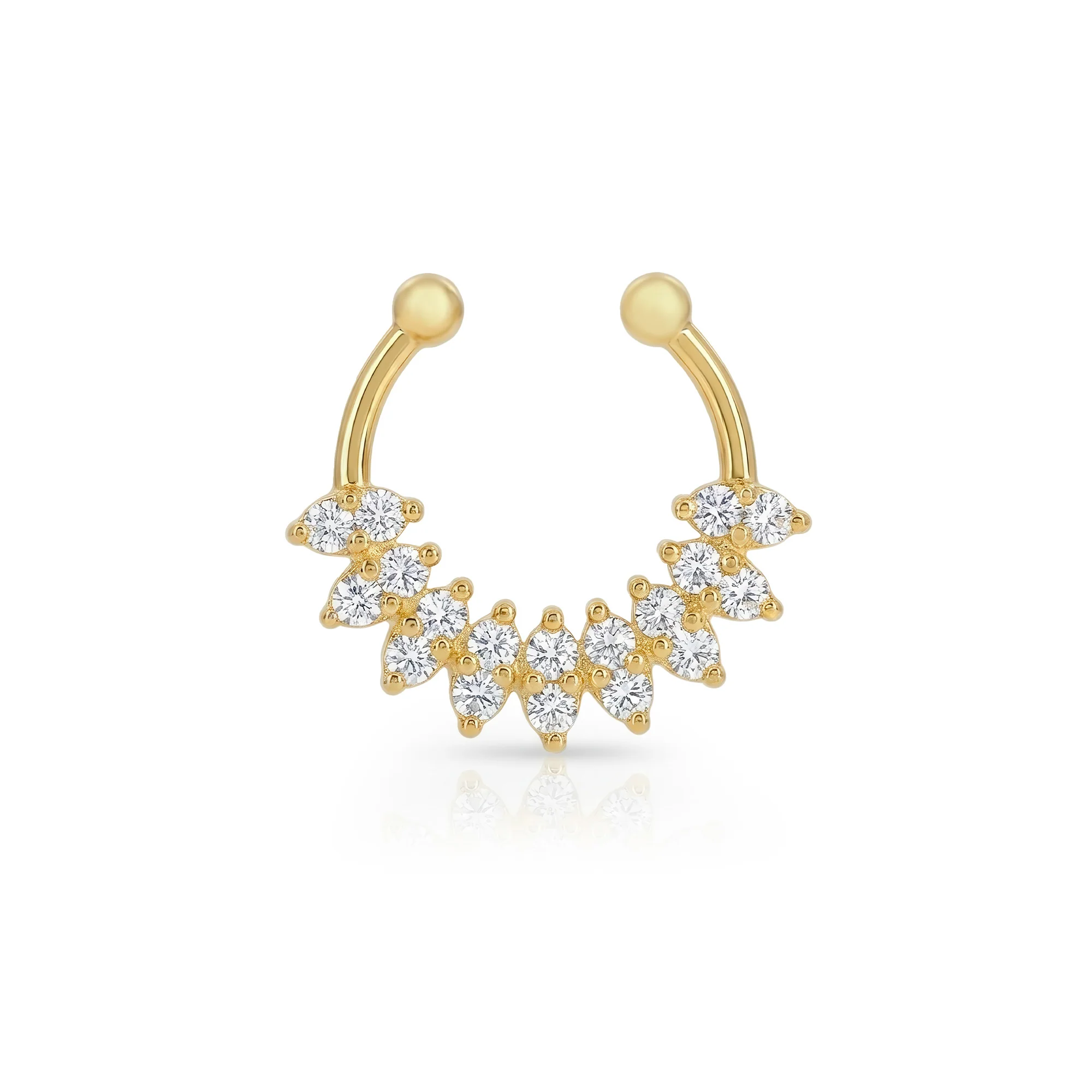 Cluster Sparkle Septum Nose Ring - Image 2