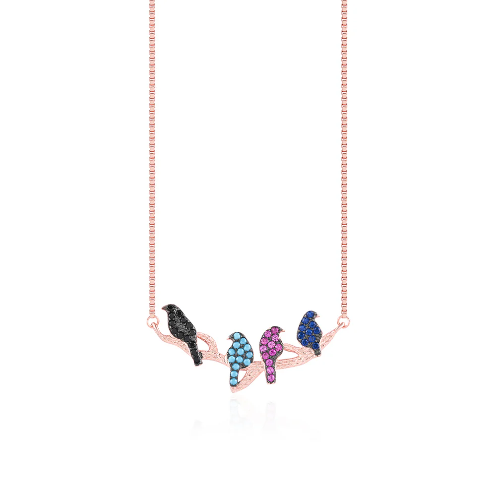 Colorful Bird Charm Necklace - Image 2