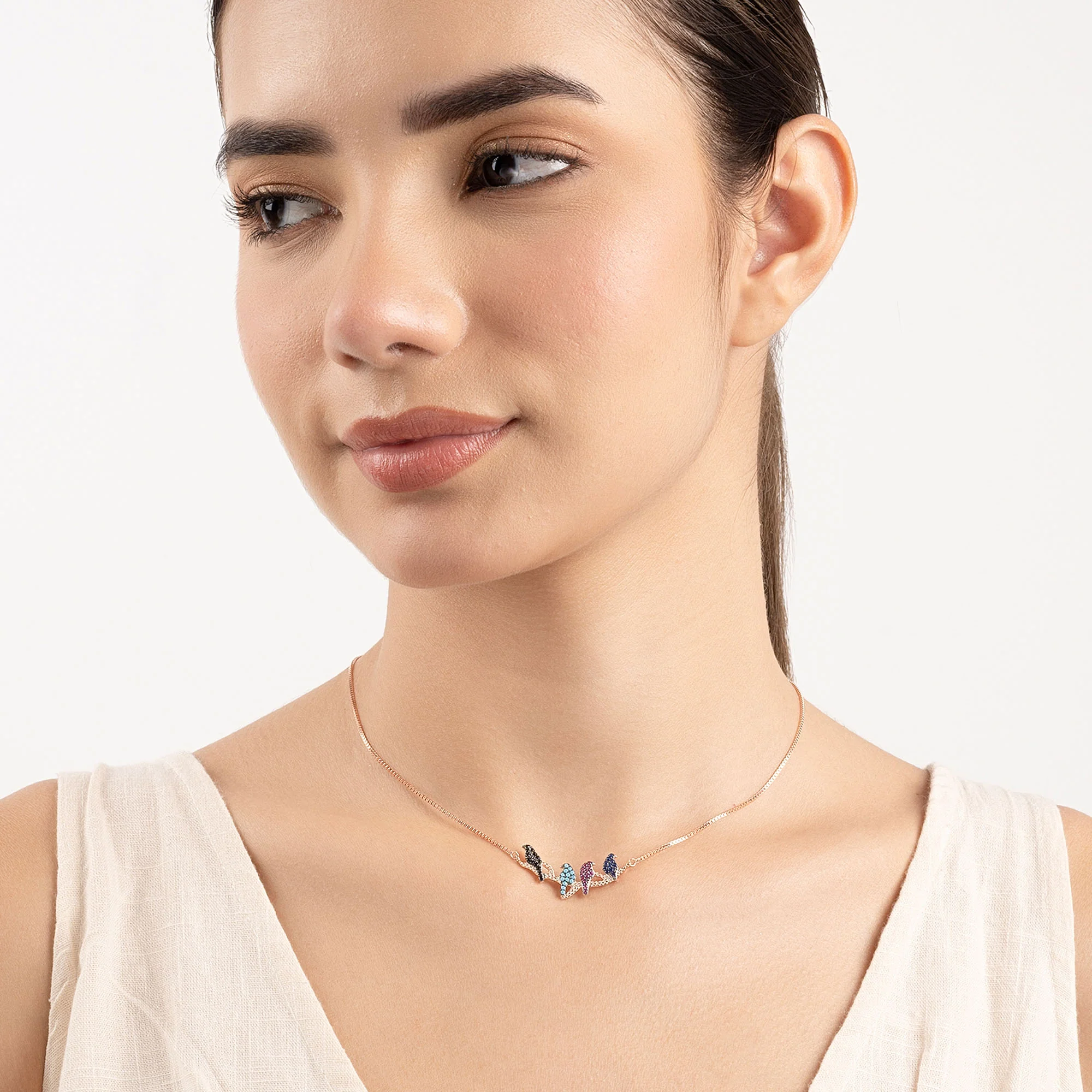 Colorful Bird Charm Necklace - Image 3