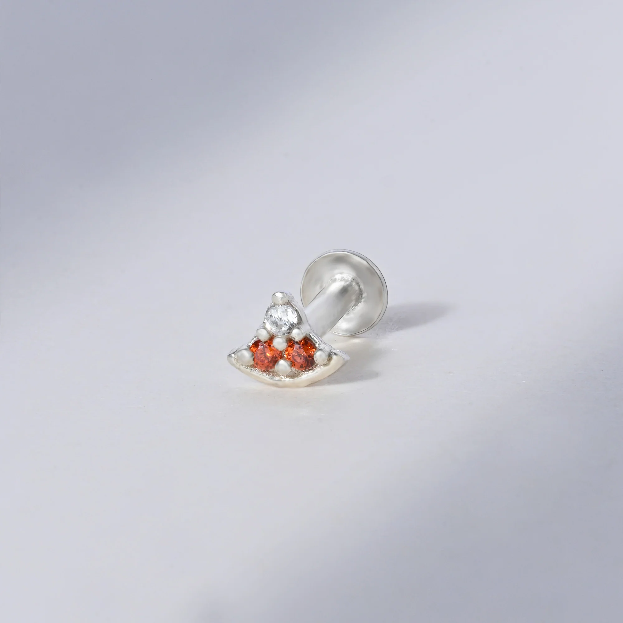 Crescent Charm Silver Nose Pin - Image 11