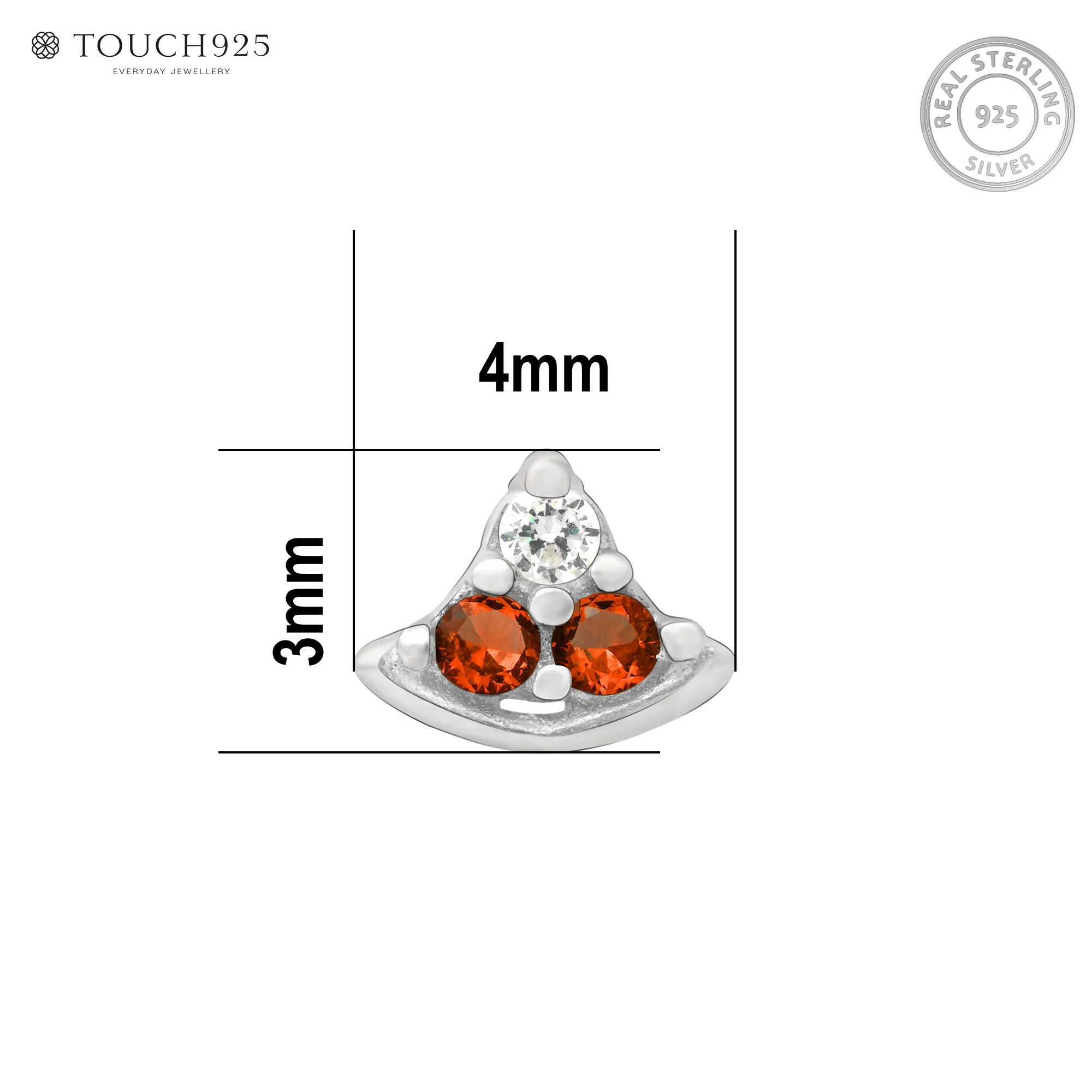 Crescent Charm Silver Nose Pin - Image 12