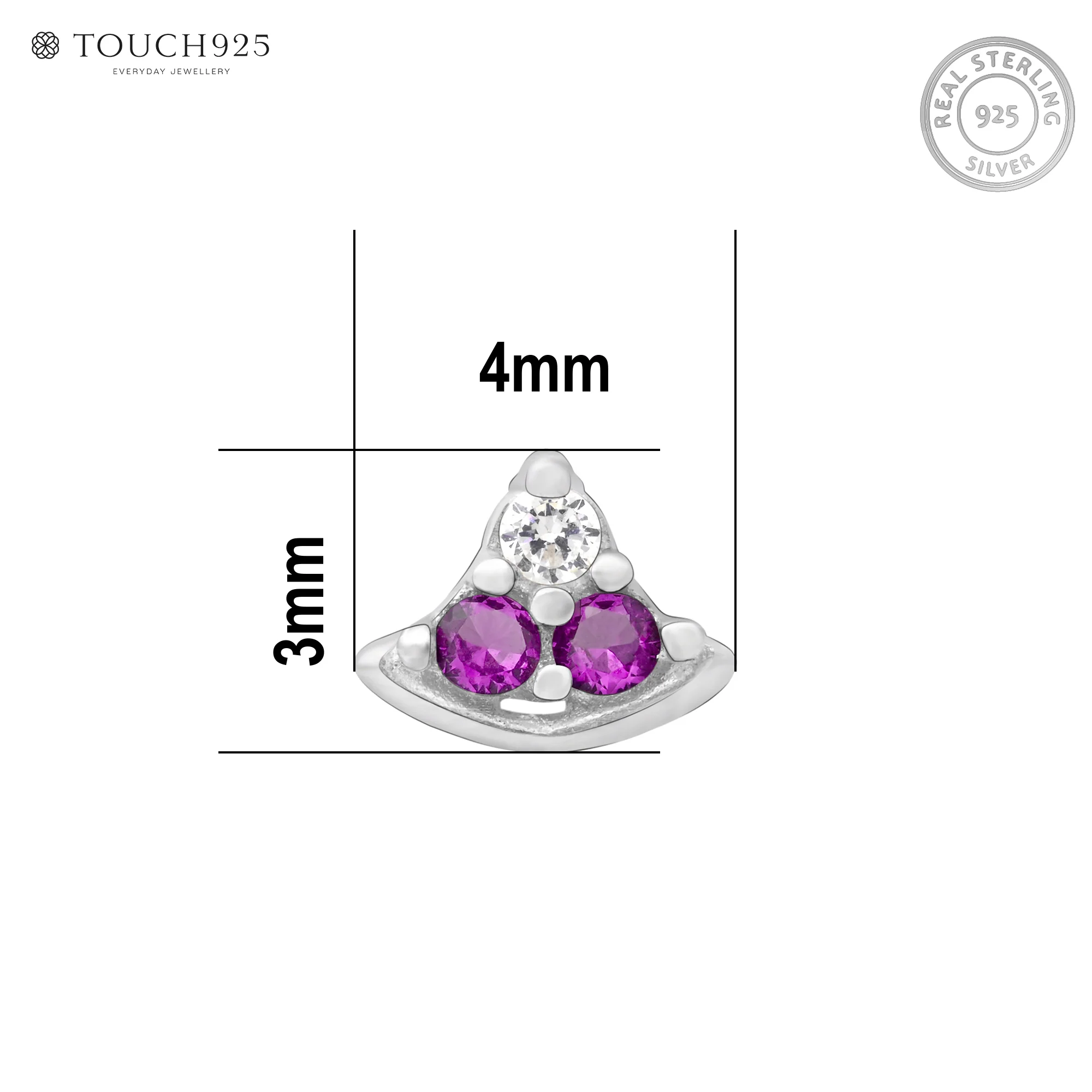 Crescent Charm Silver Nose Pin - Image 6
