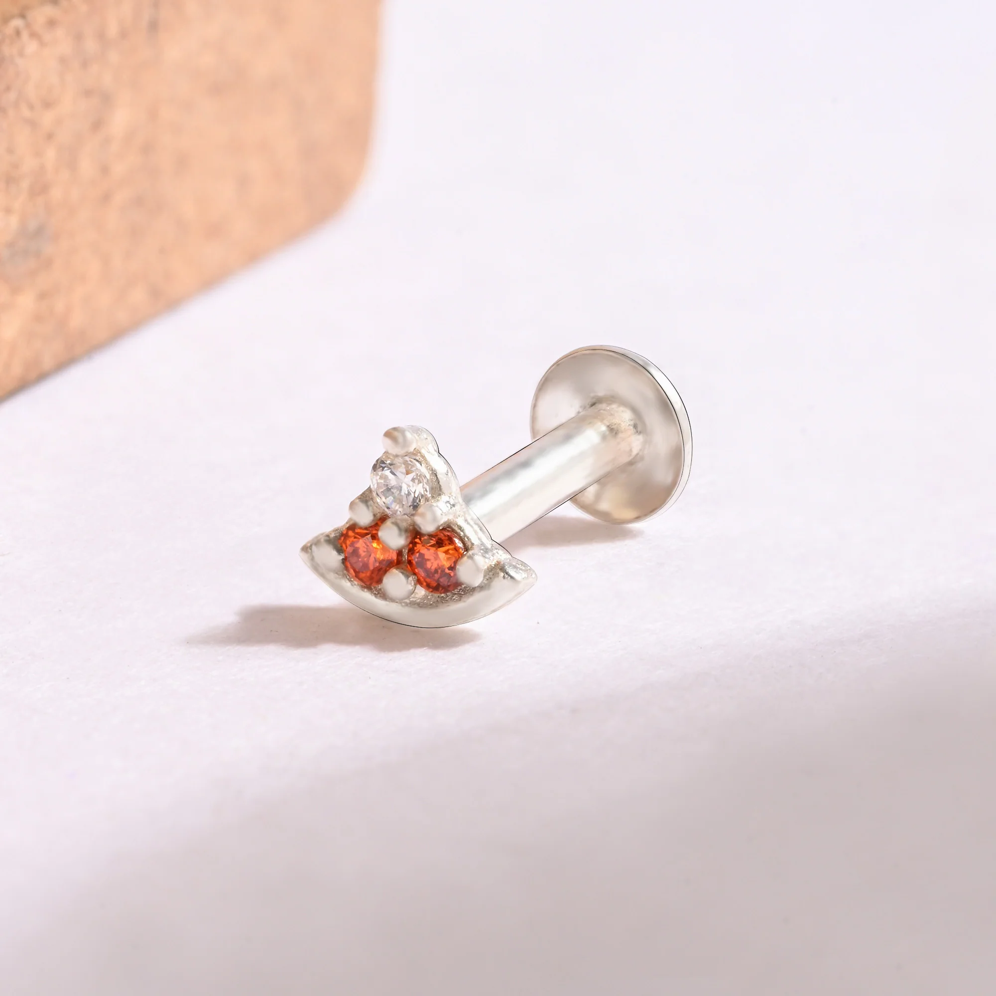 Crescent Charm Silver Nose Pin - Image 8
