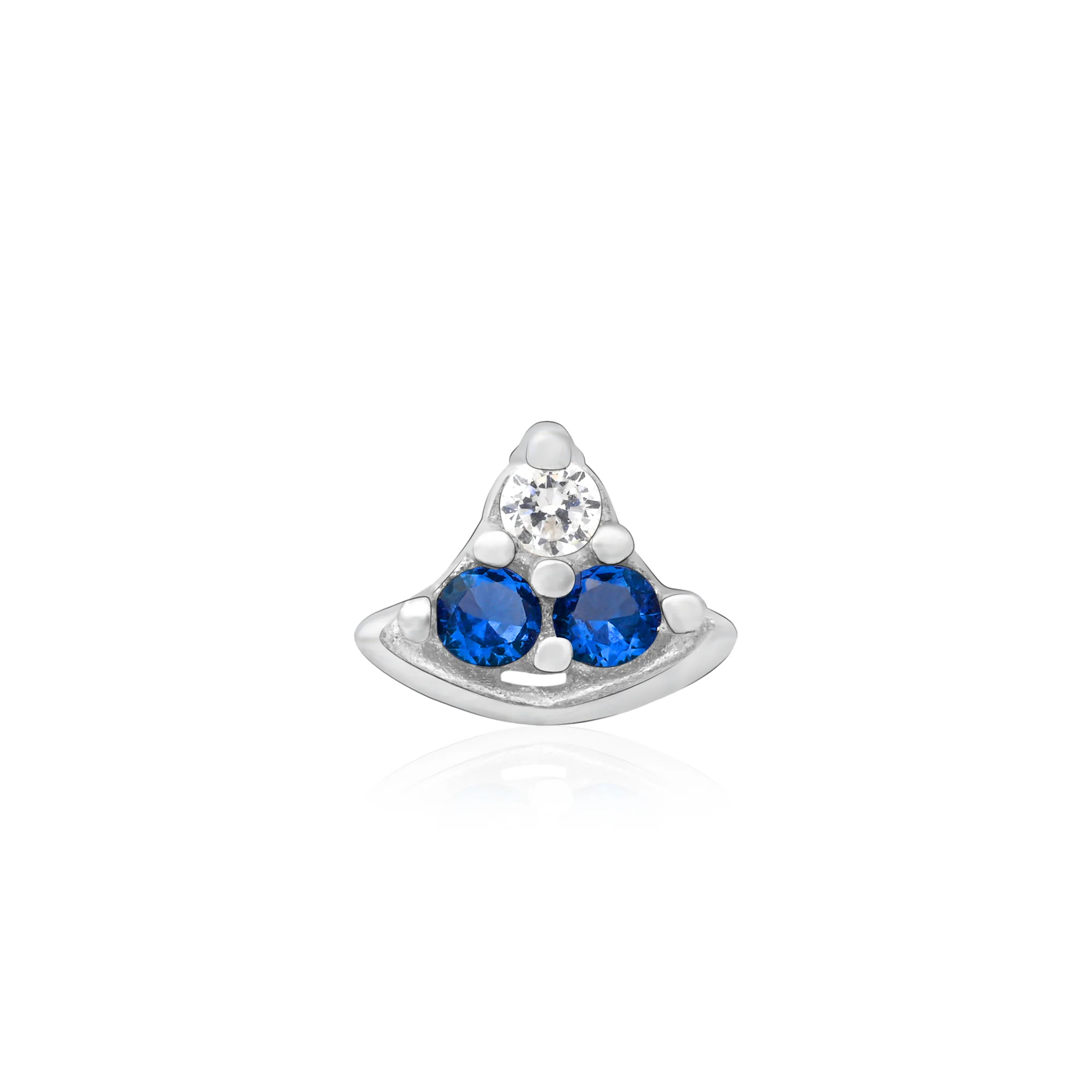 Crescent Sparkle Silver Nose Pin - Image 15