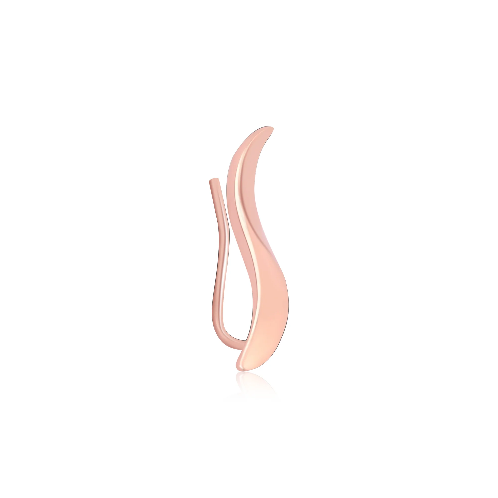 Crescent Wave Silver Earrings - Image 4