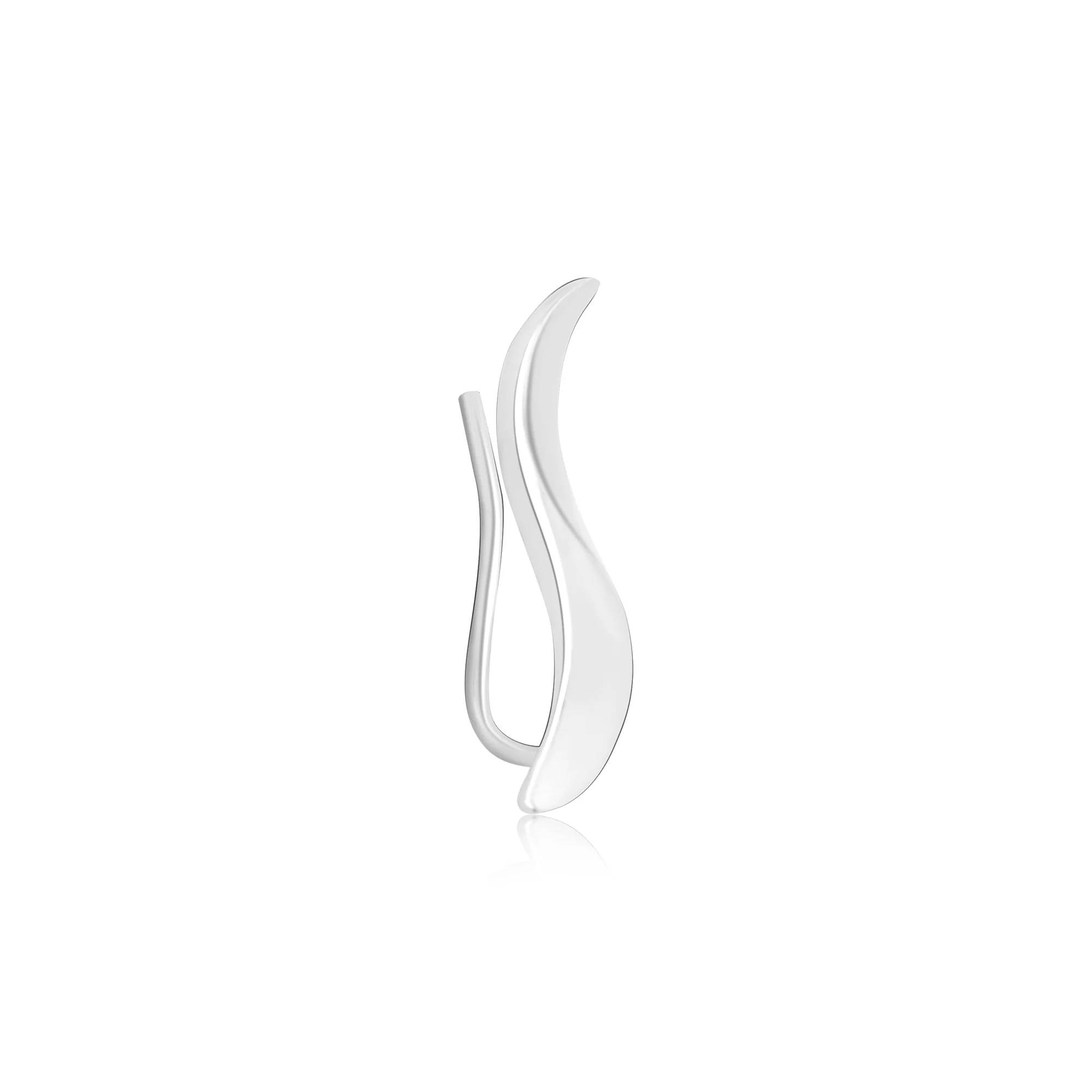 Crescent Wave Silver Earrings - Image 9