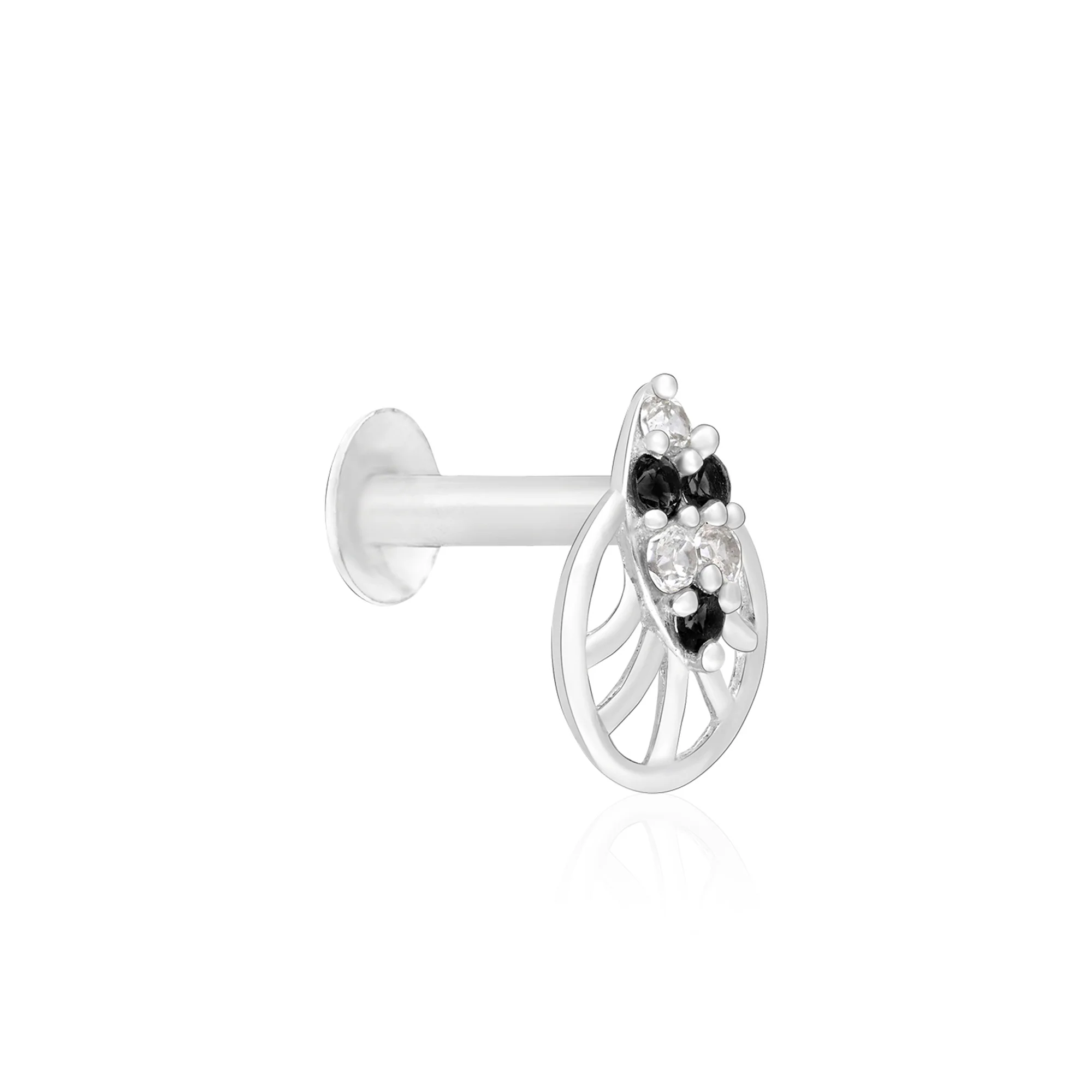 Crest Cluster Silver Nose Pin - Image 2