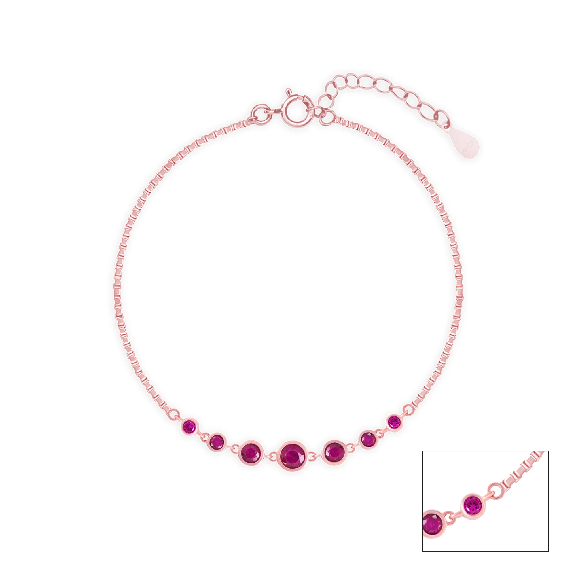 Crimson Silver Anklet - Image 2