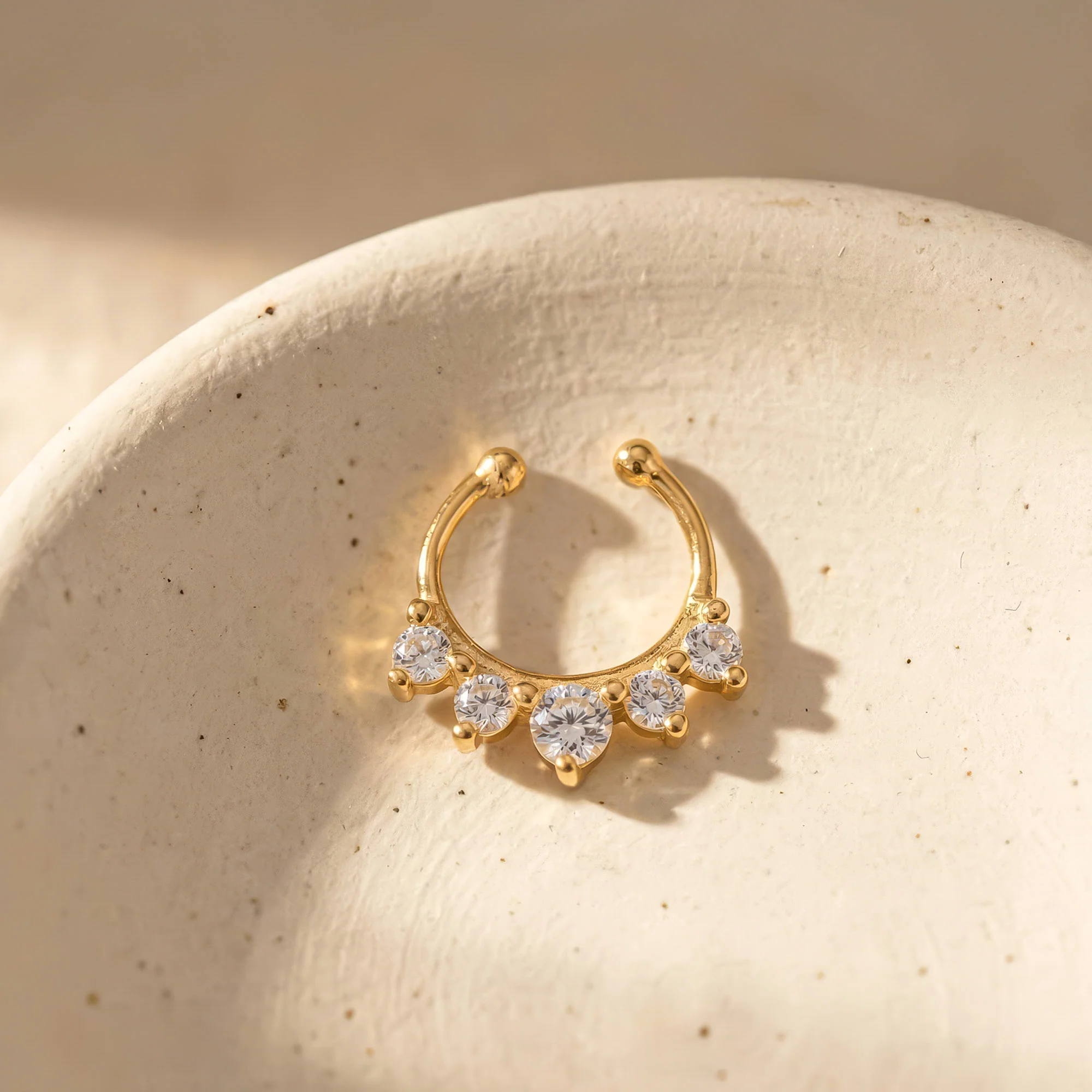 Crown CZ Septum Nose Ring
