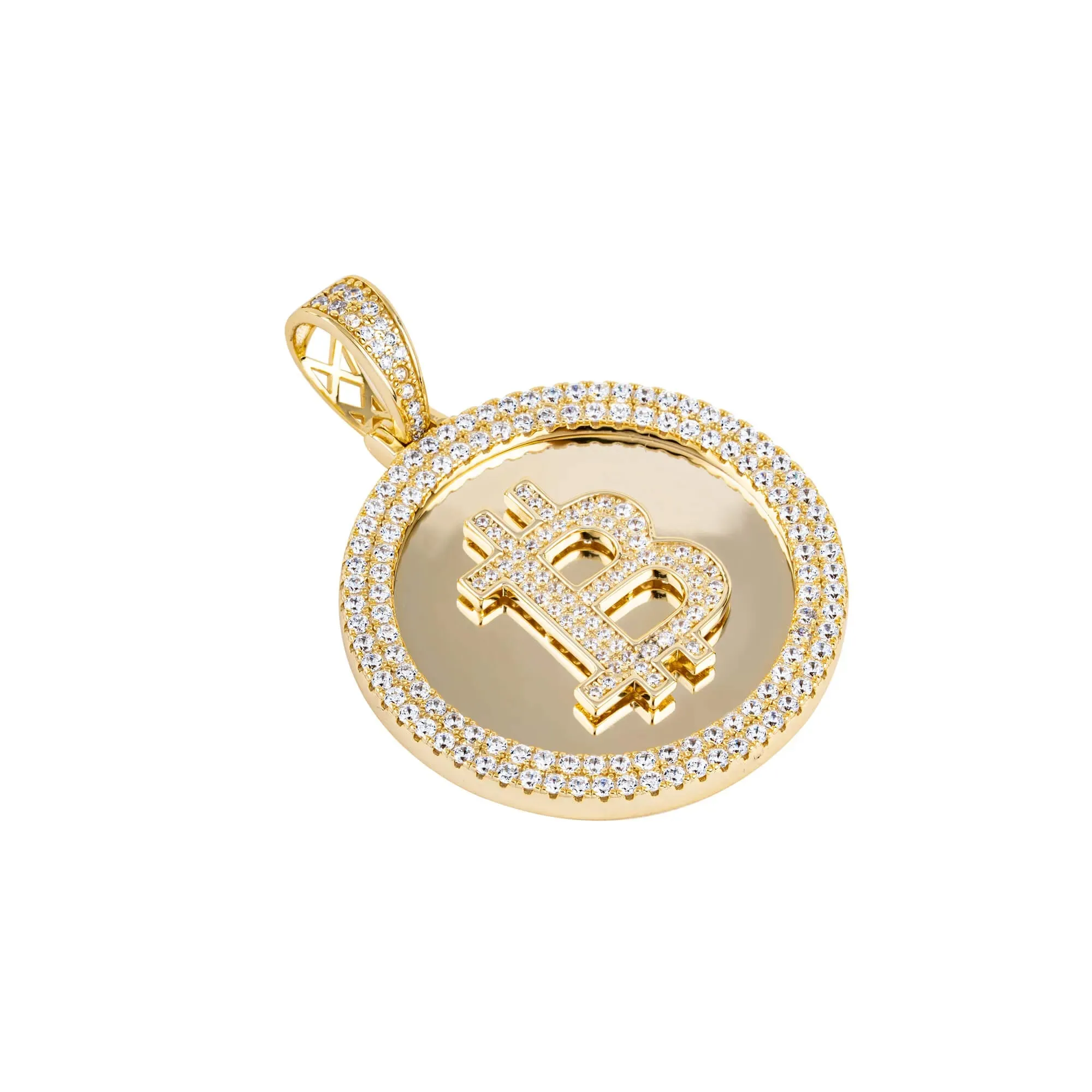 Crypto Elegance Zircon Studded Gold Locket - Image 4