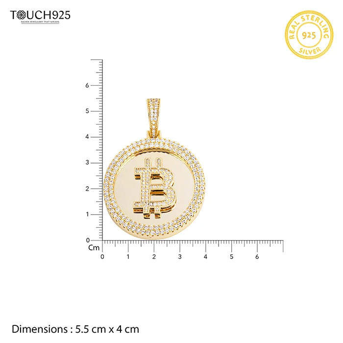 Crypto Elegance Zircon Studded Gold Locket - Image 5