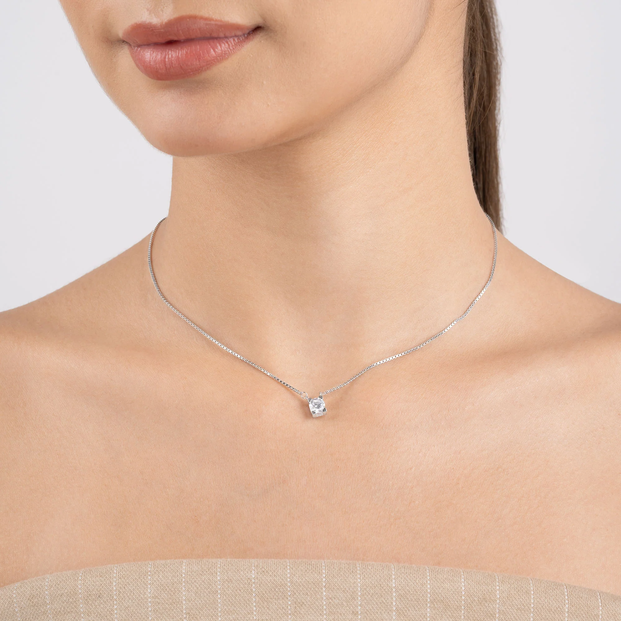 Crystal Solitaire Necklace - Image 10