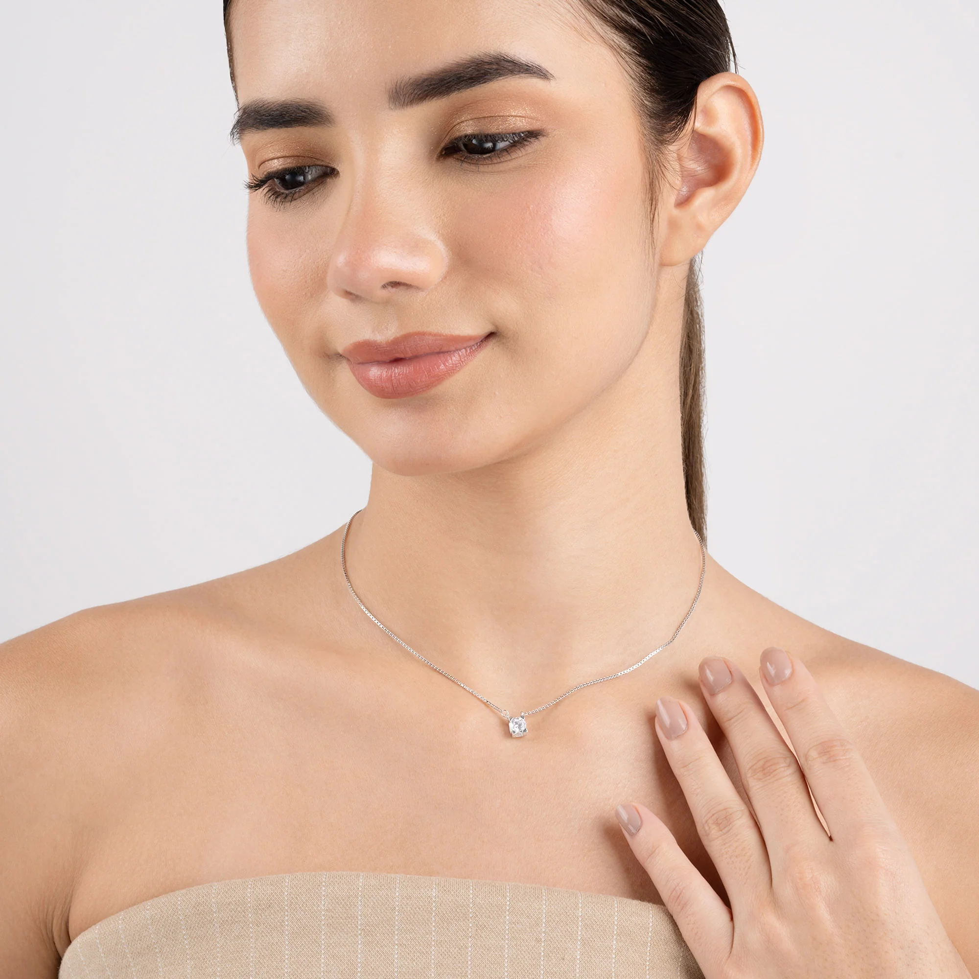 Crystal Solitaire Necklace - Image 12