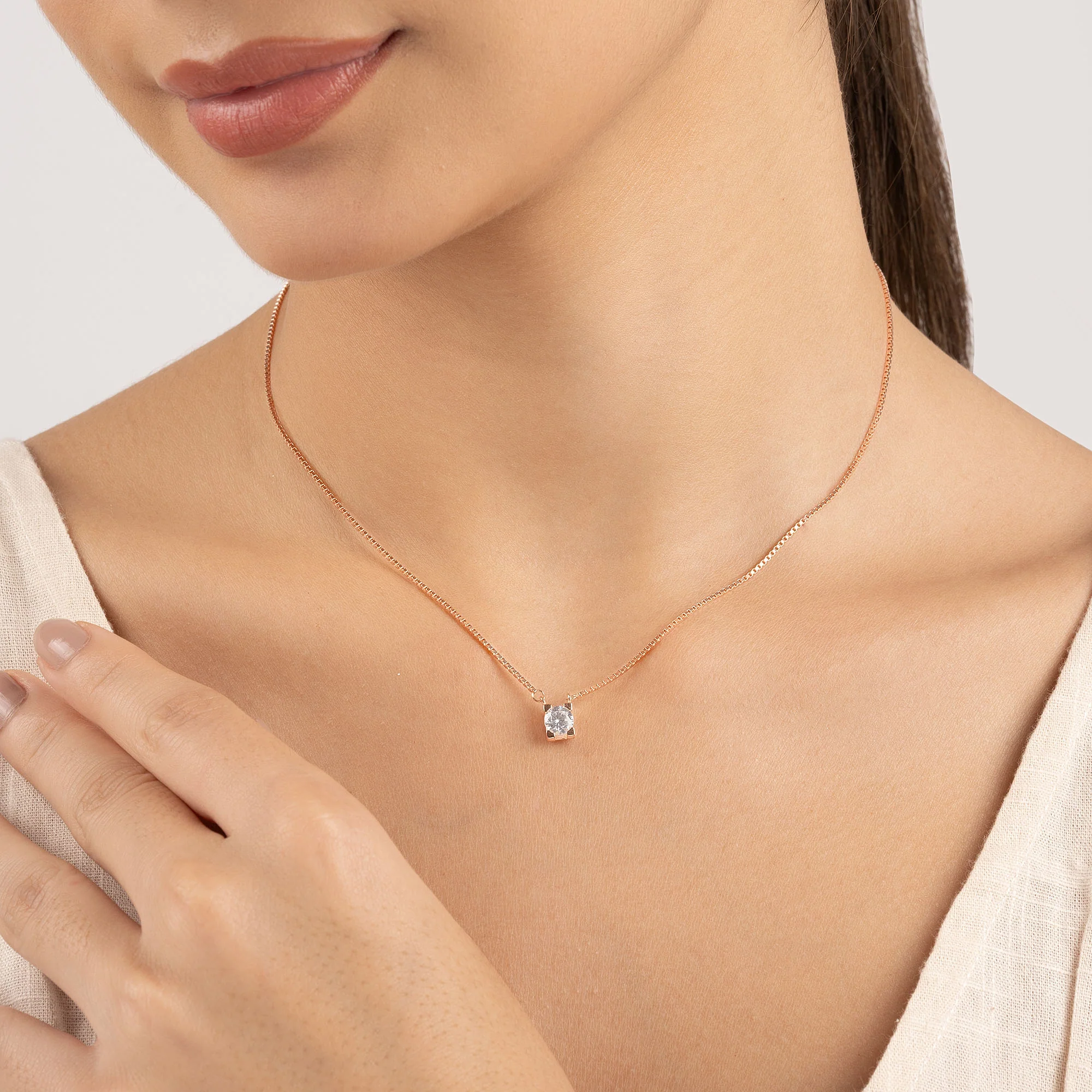 Crystal Solitaire Necklace - Image 3