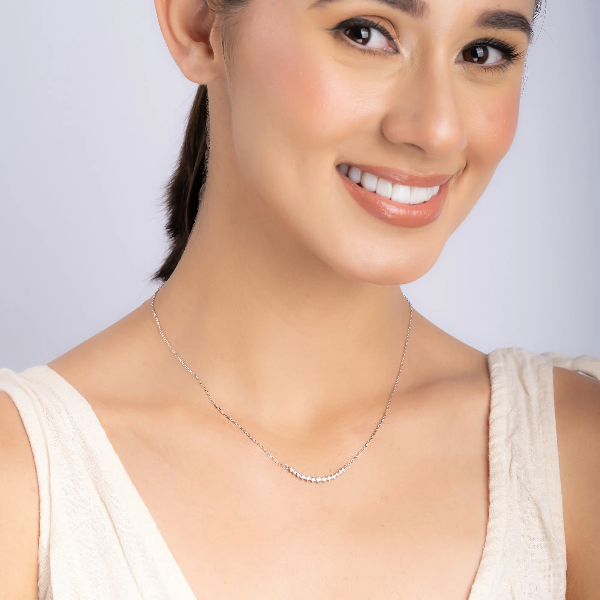 Curved Stone Bar Necklace - Image 9