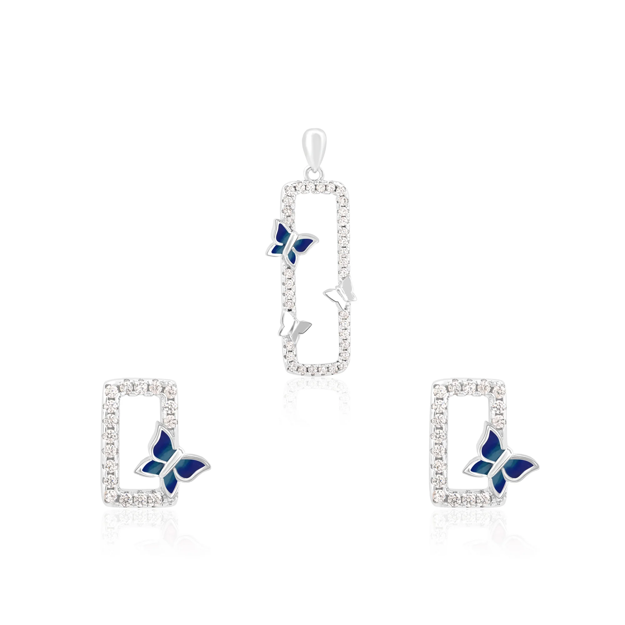CZ Butterfly Pendant Set - Image 8