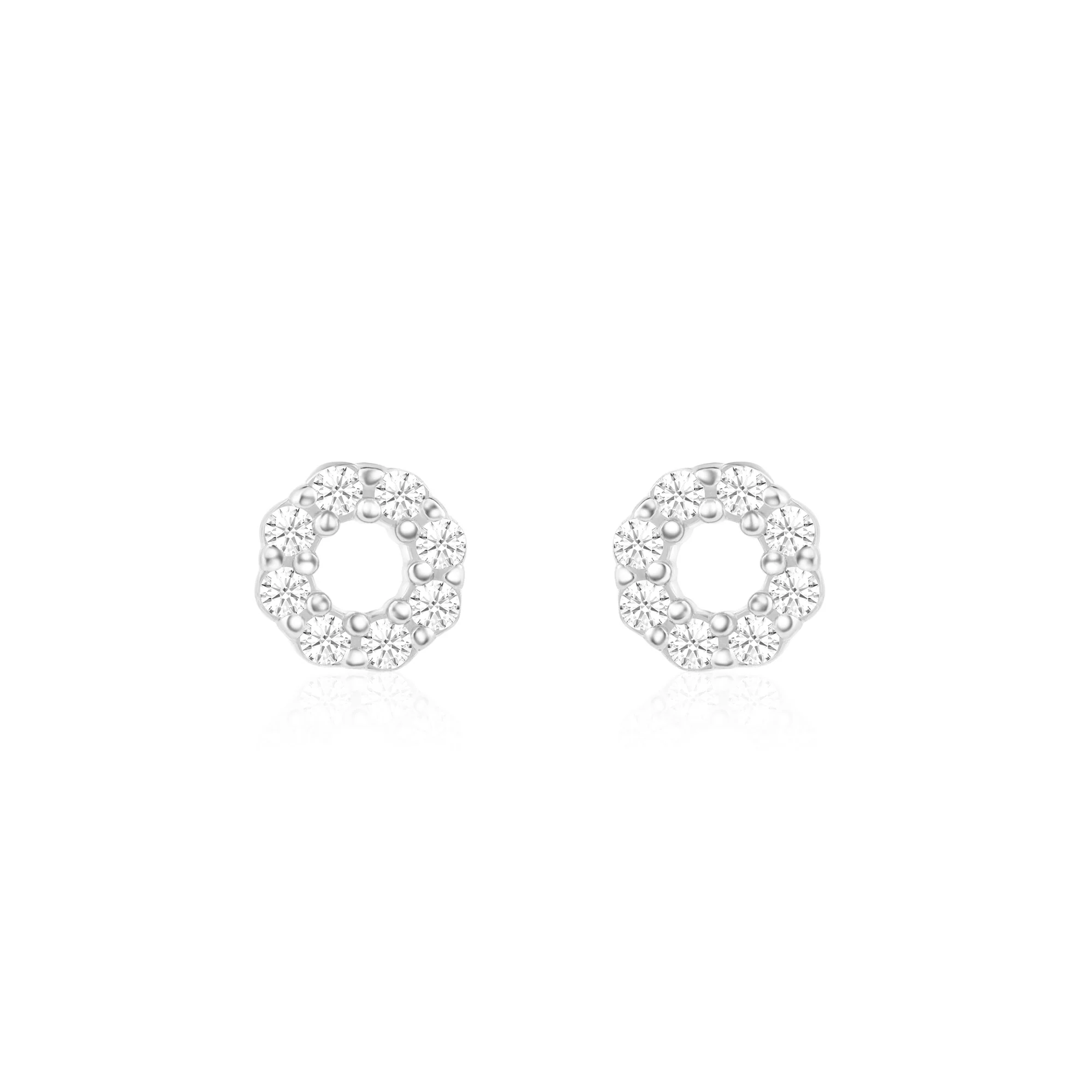 CZ Circle Stud Earrings - Image 10
