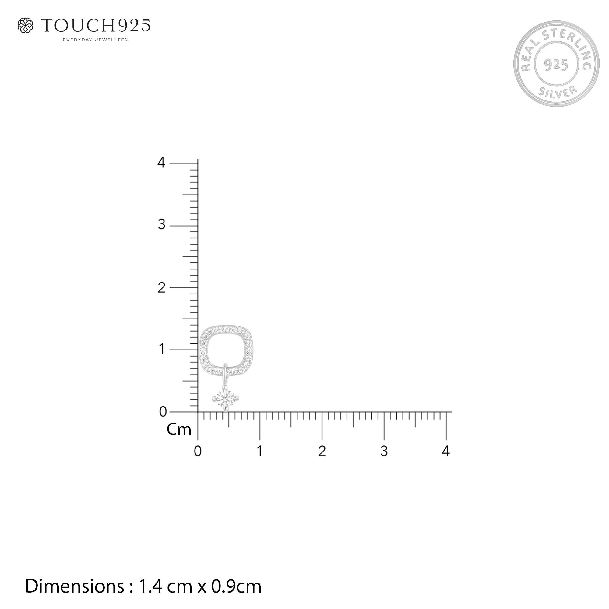 CZ Drop Charm Stud Earrings - Image 14