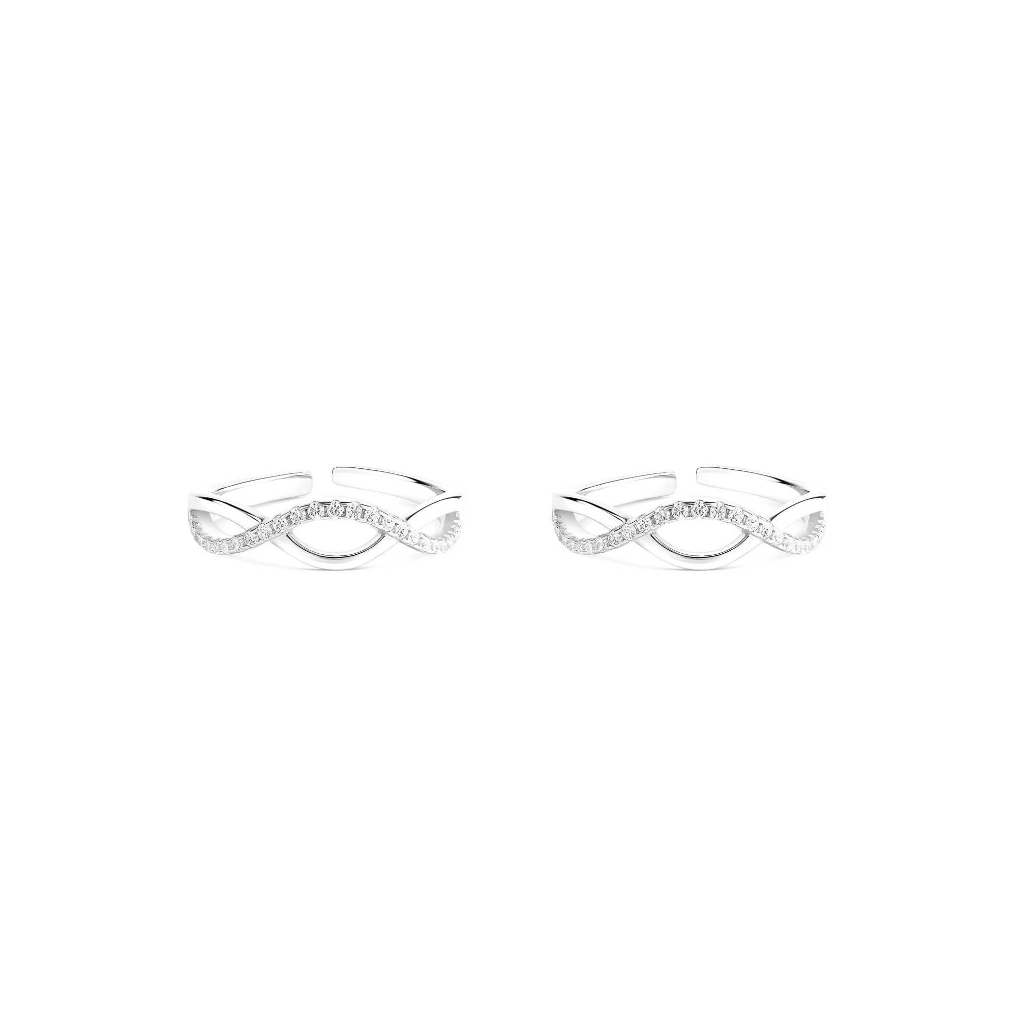 CZ Stones Infinity Toe Ring - Image 2