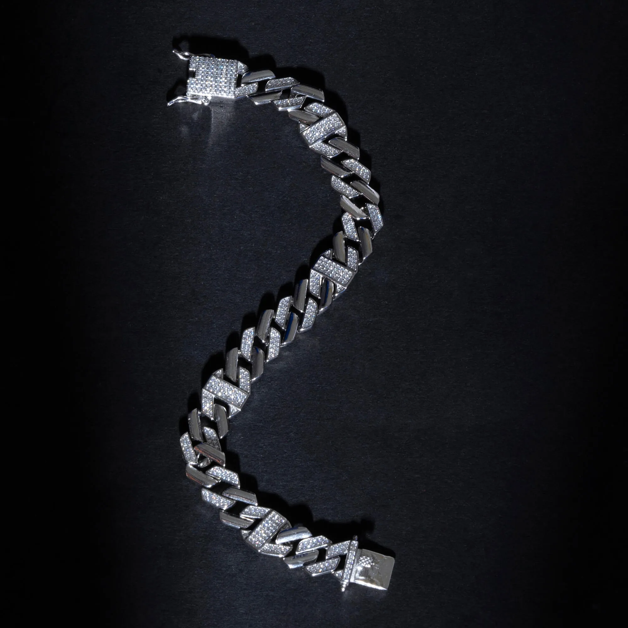 CZ Studded Silver Bracelet - Image 3