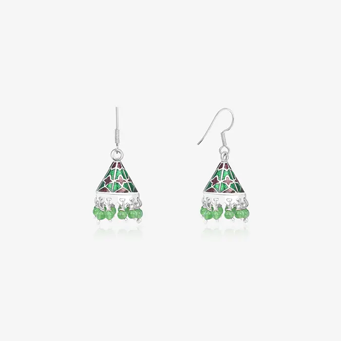 Delight Green Jhumka - Image 2