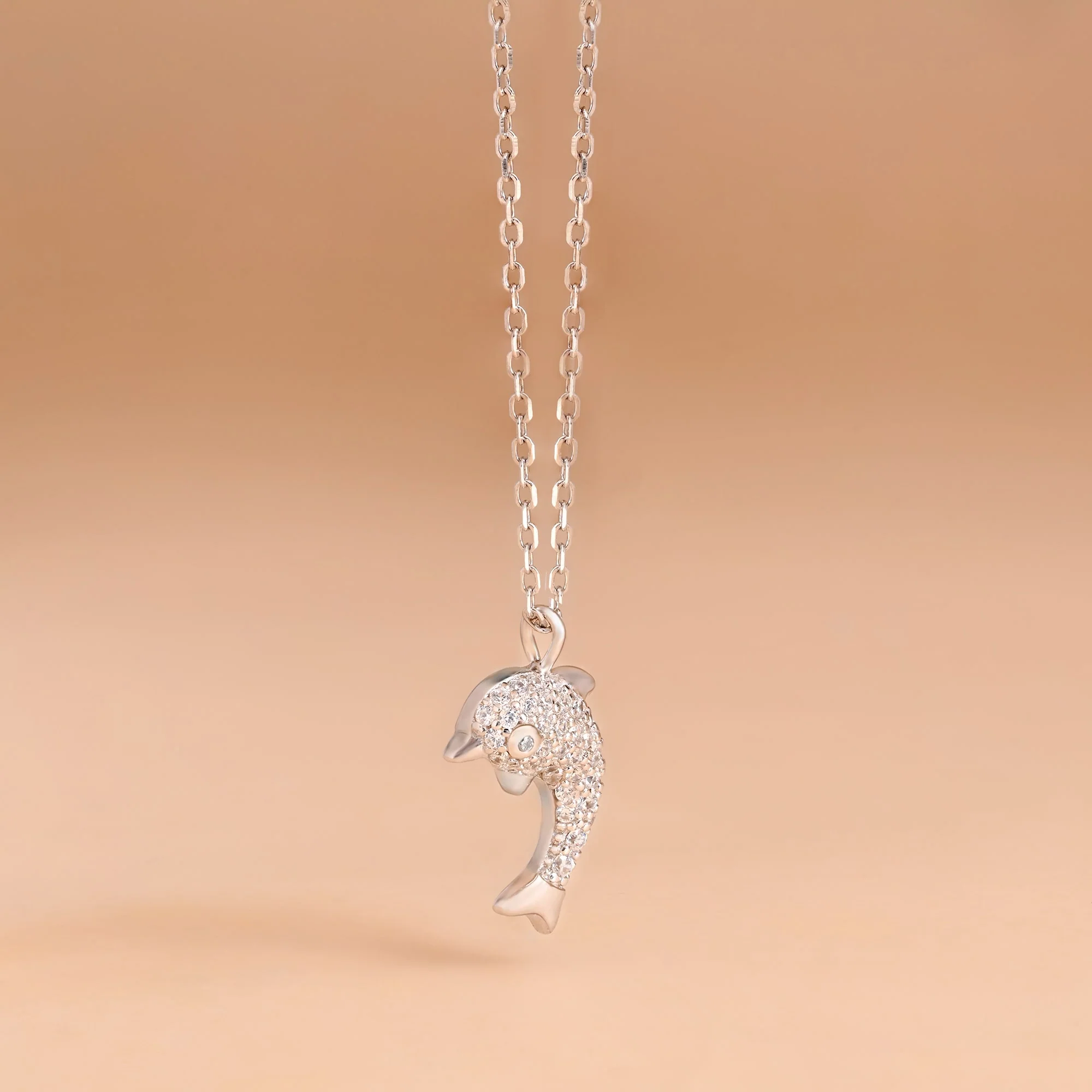 Dolphin Studded Pendant Chain