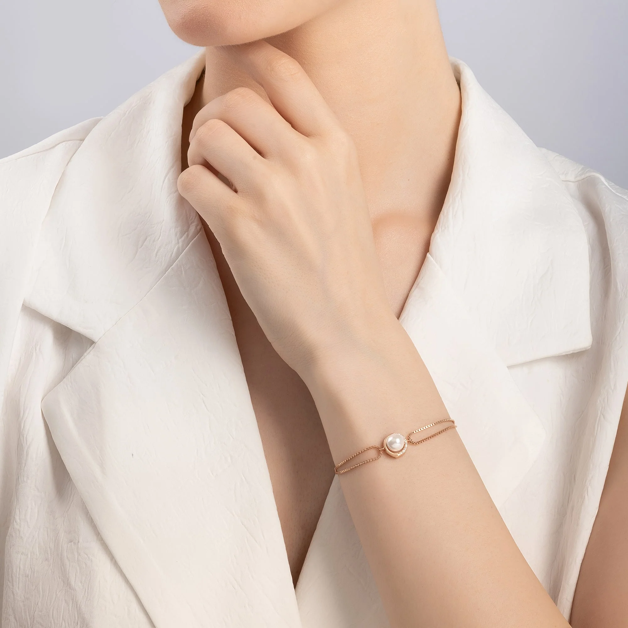 Double Chain Pearl Bracelet - Image 10