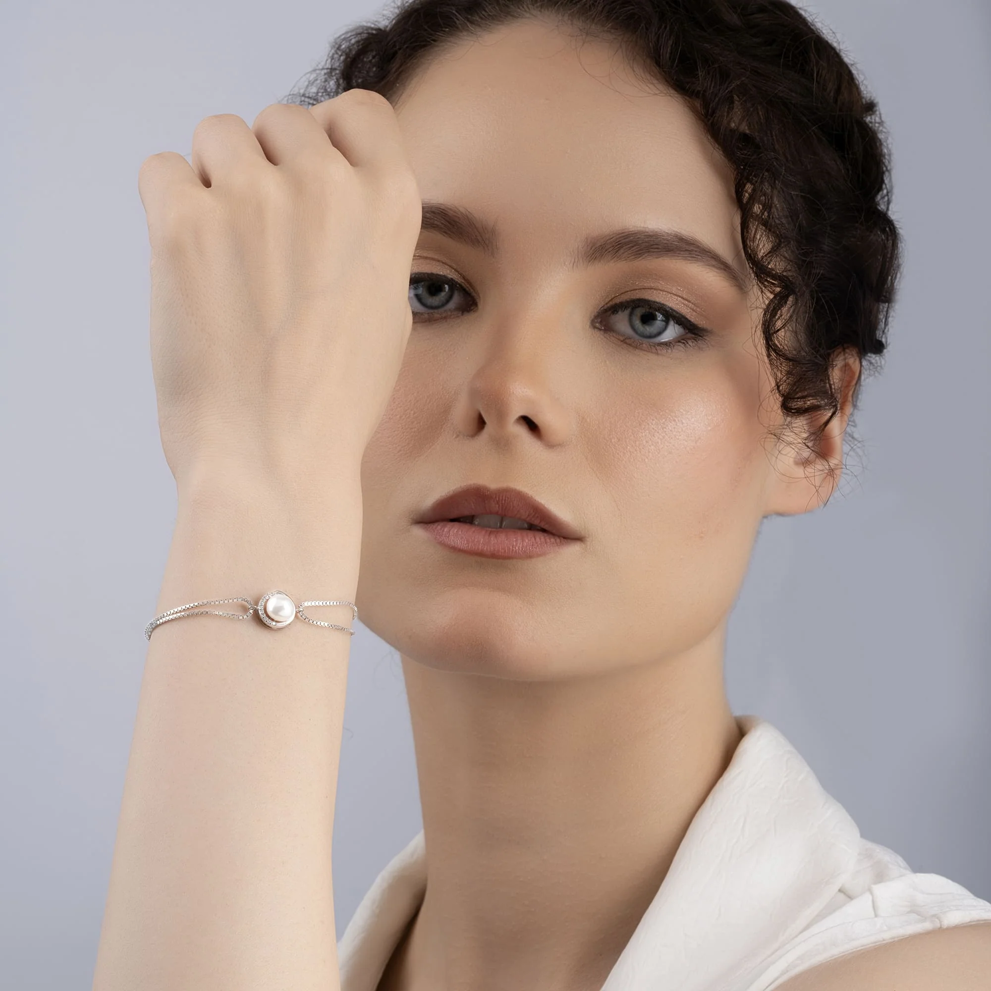 Double Chain Pearl Bracelet - Image 3