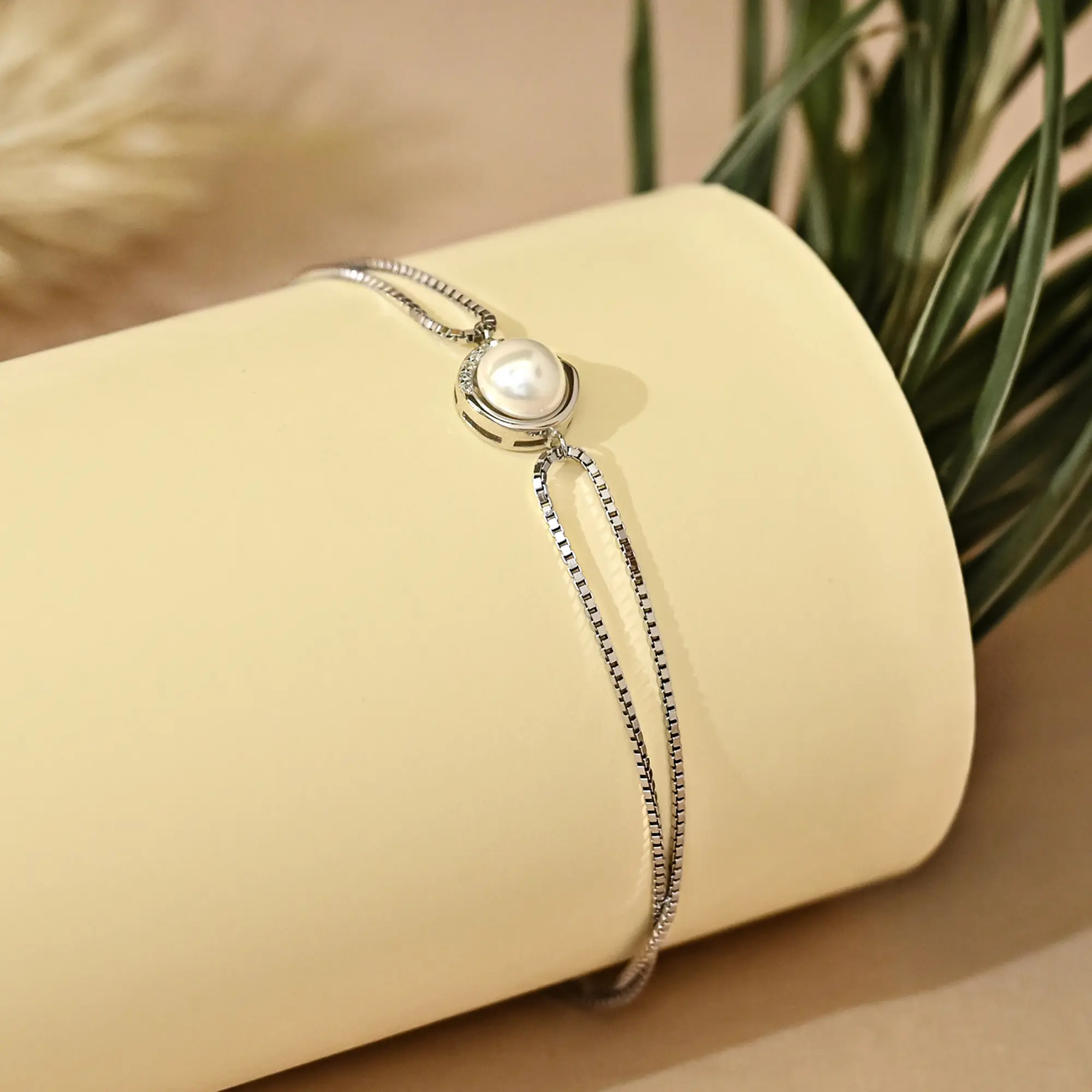Double Chain Pearl Bracelet - Image 4