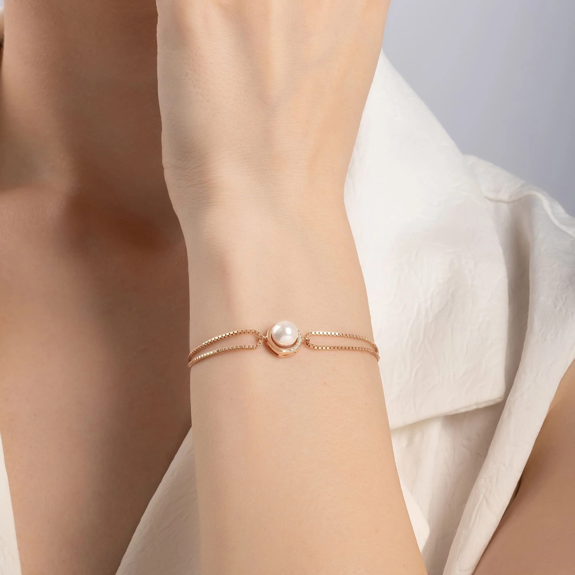 Double Chain Pearl Bracelet - Image 9