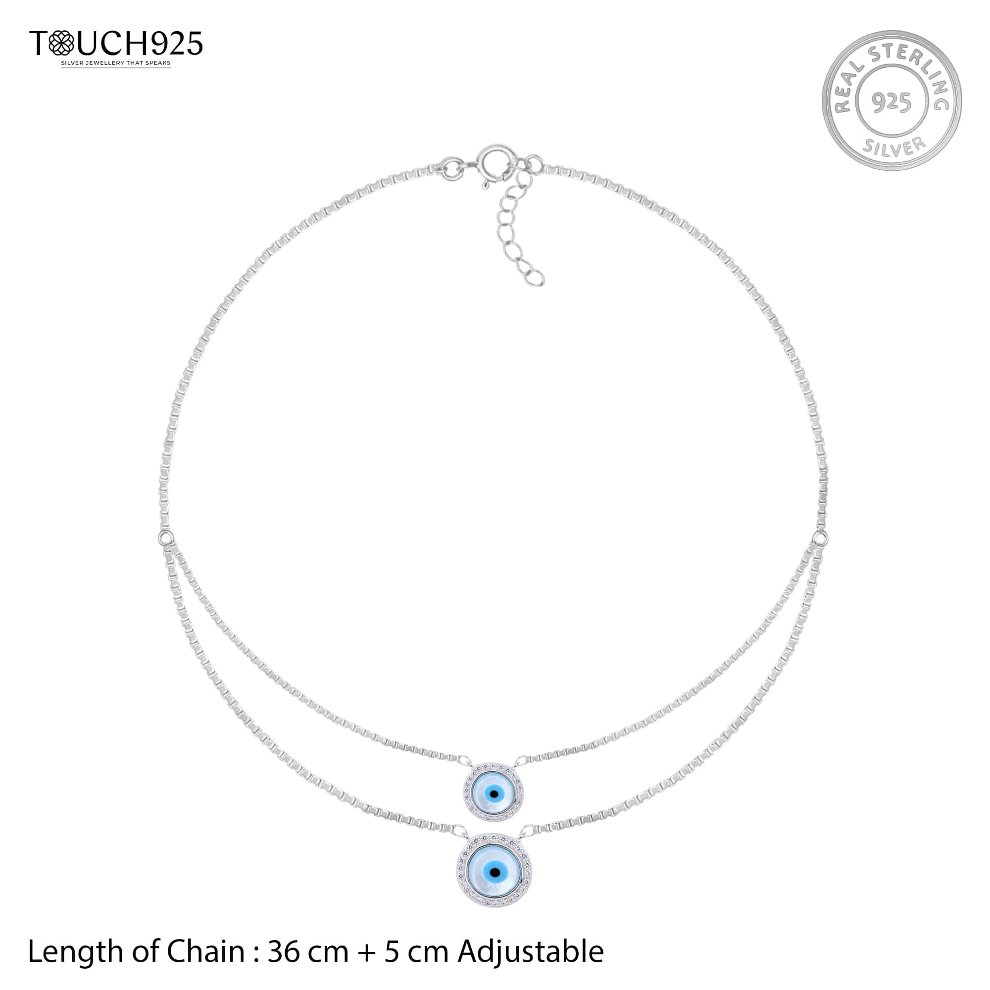 Double Layer Evil Eye Necklace Set - Image 8