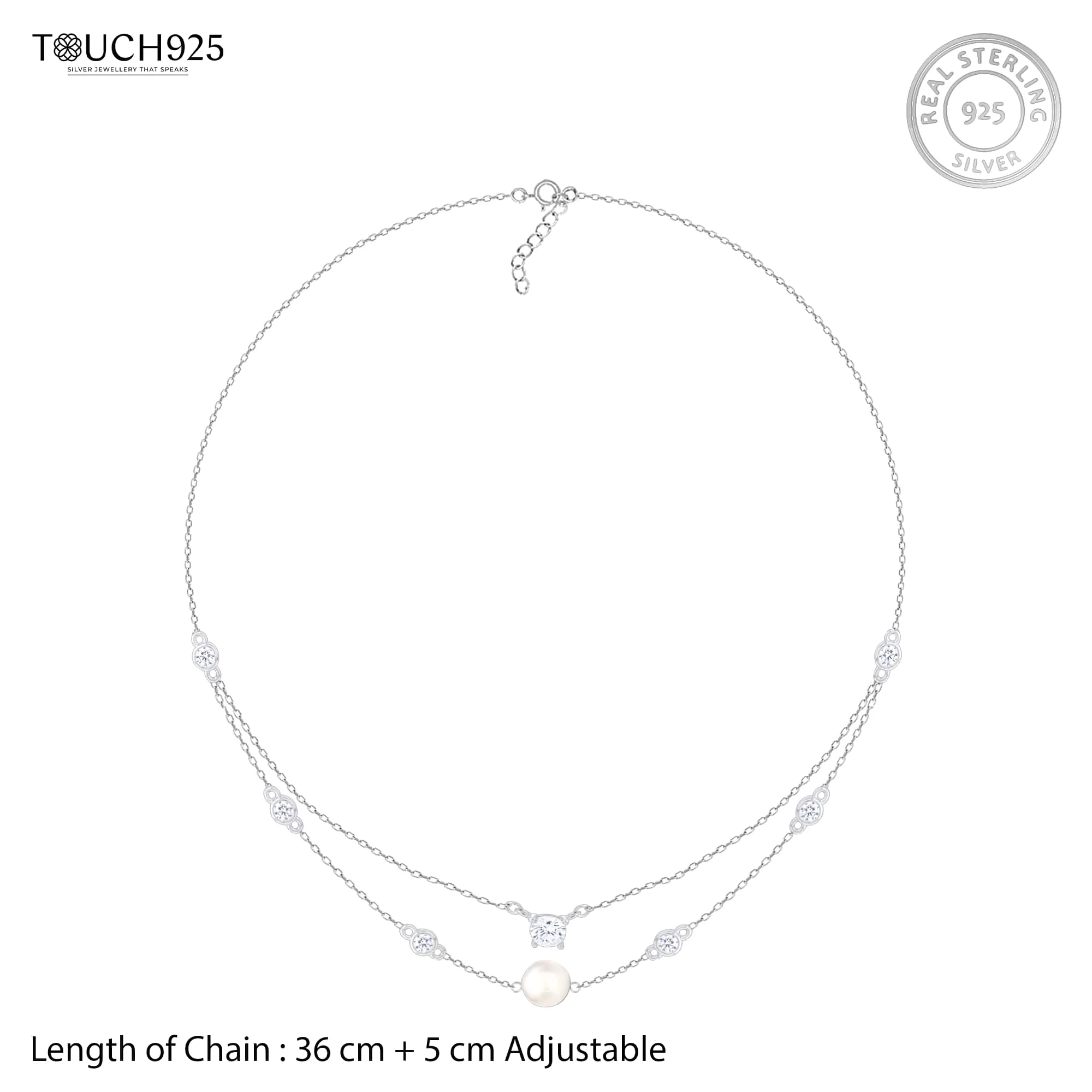 Double Layer Pearl Necklace Set - Image 6