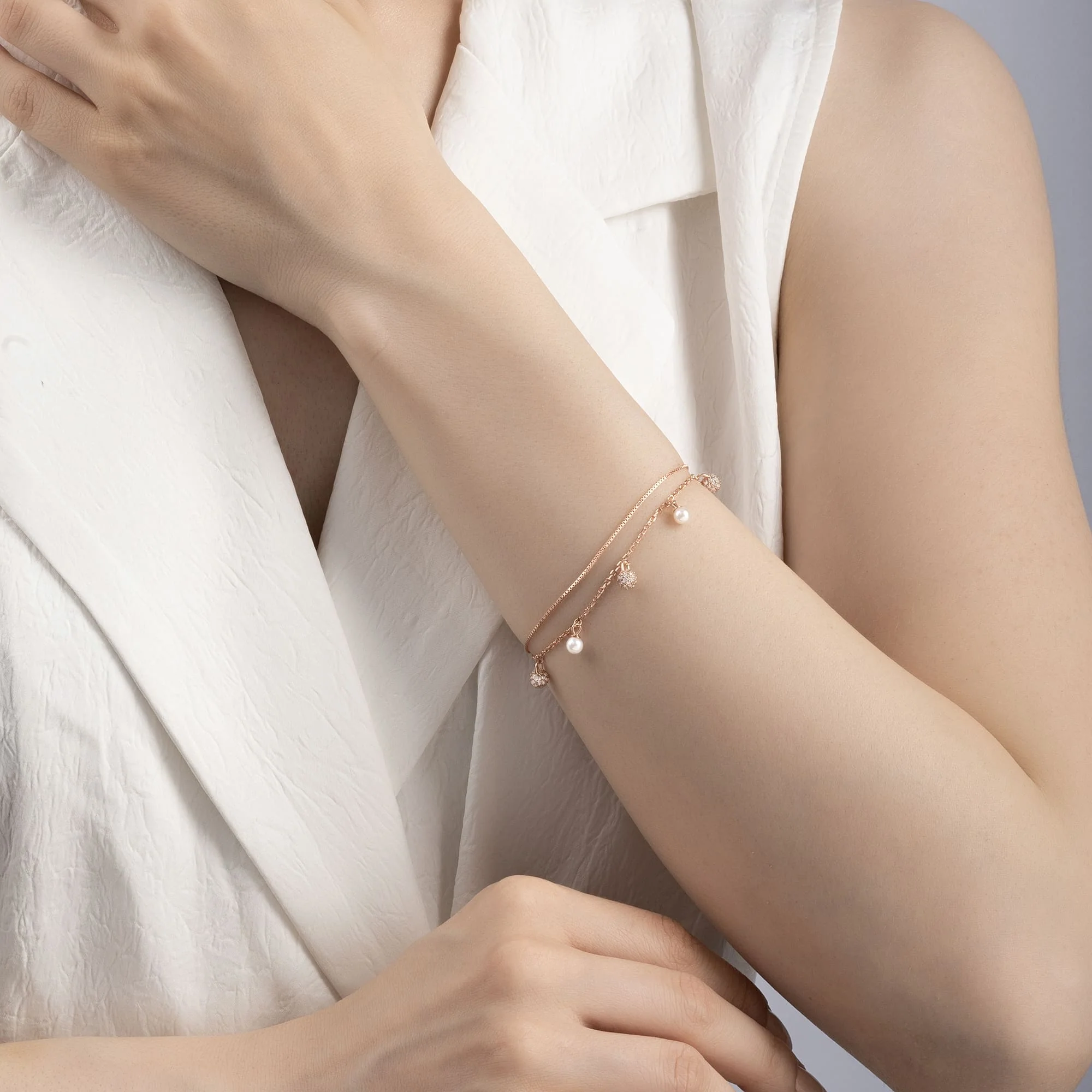 Double Layered Charm Bracelet - Image 4