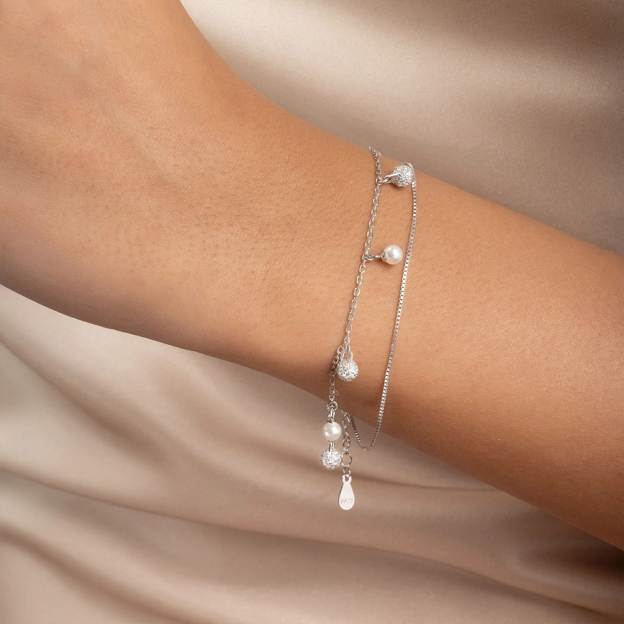Double Layered Charm Bracelet - Image 6