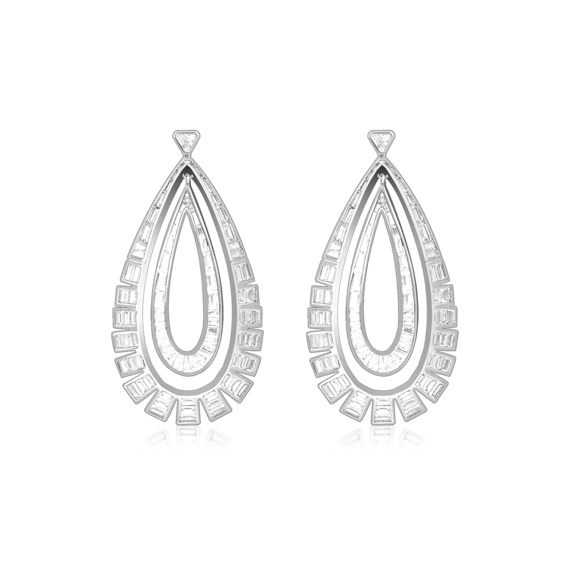 Double Layered Tear drop Dangle Earrings - Image 11