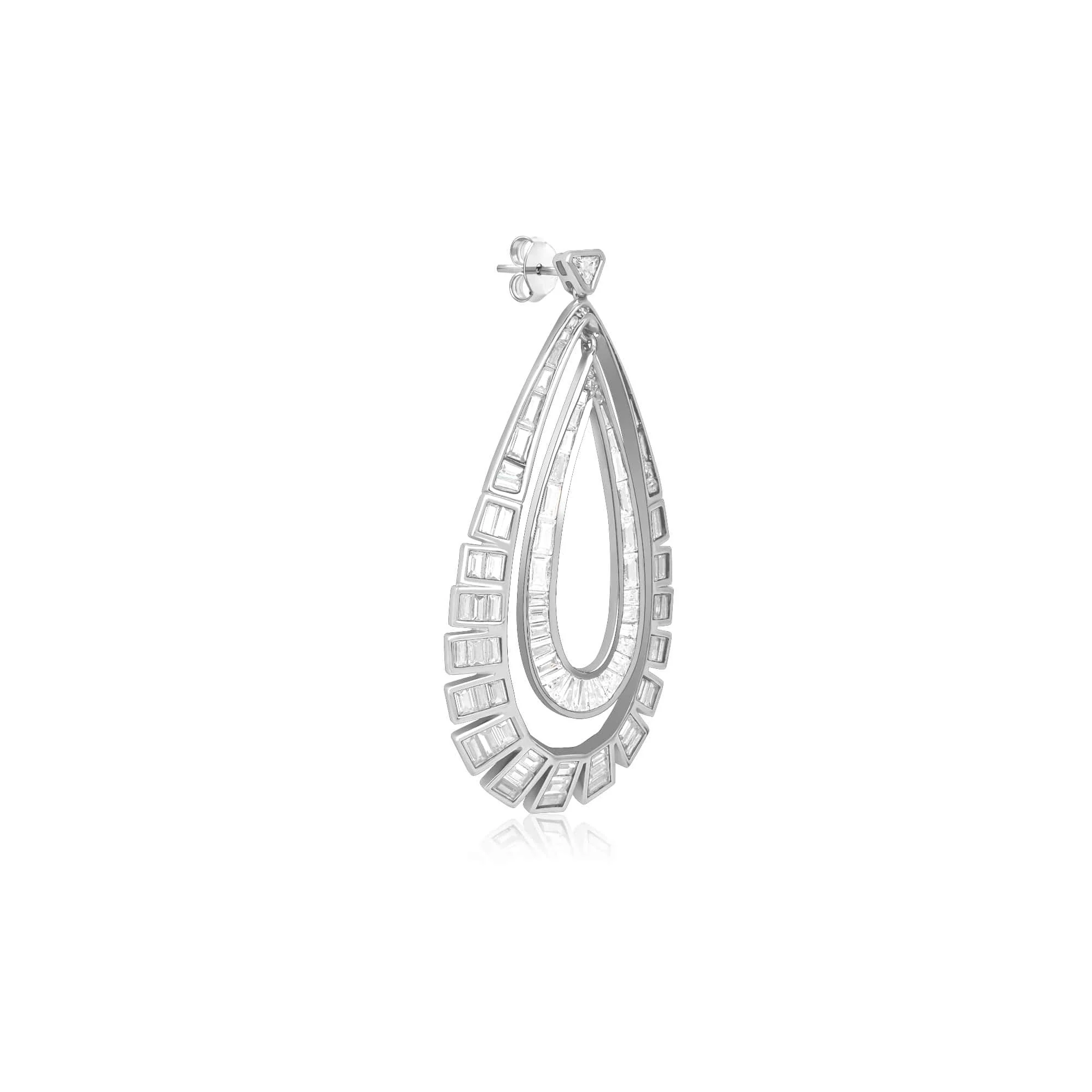Double Layered Tear drop Dangle Earrings - Image 12
