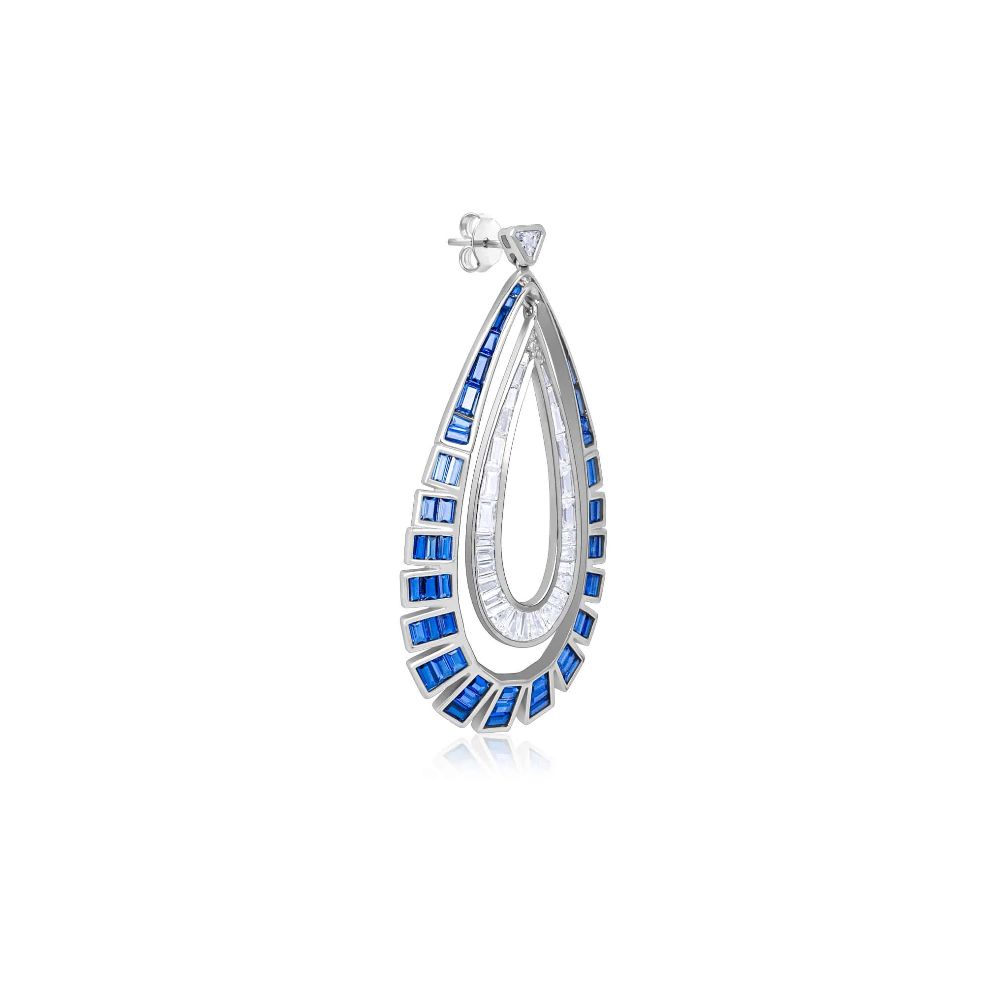 Double Layered Tear drop Dangle Earrings - Image 6