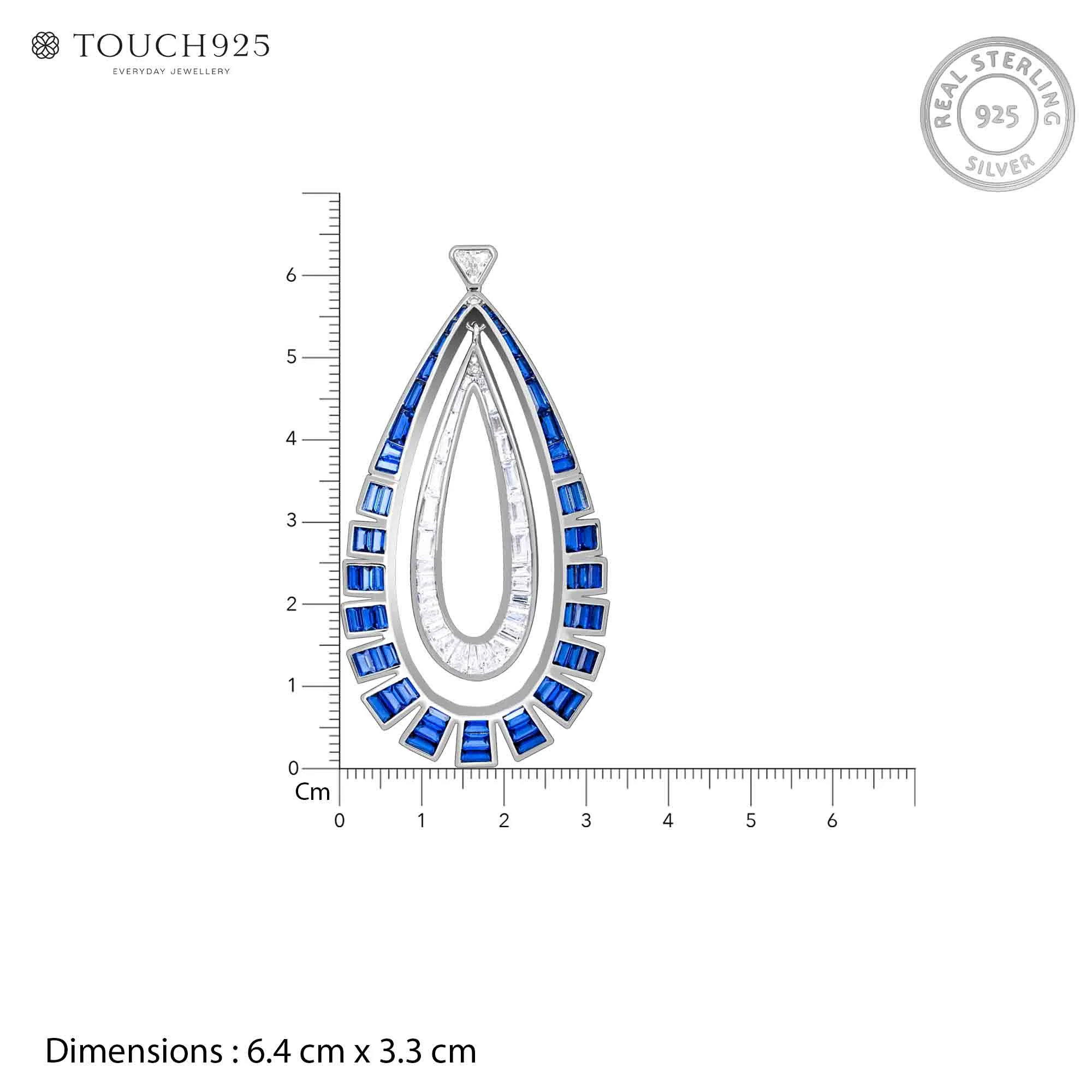 Double Layered Tear drop Dangle Earrings - Image 7