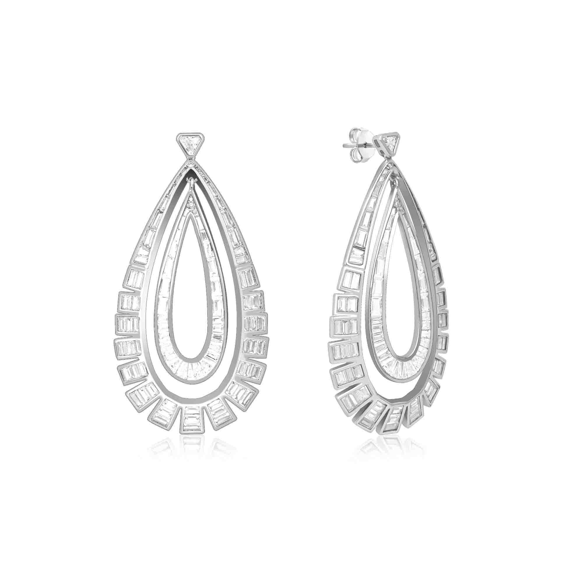 Double Layered Tear drop Dangle Earrings - Image 8