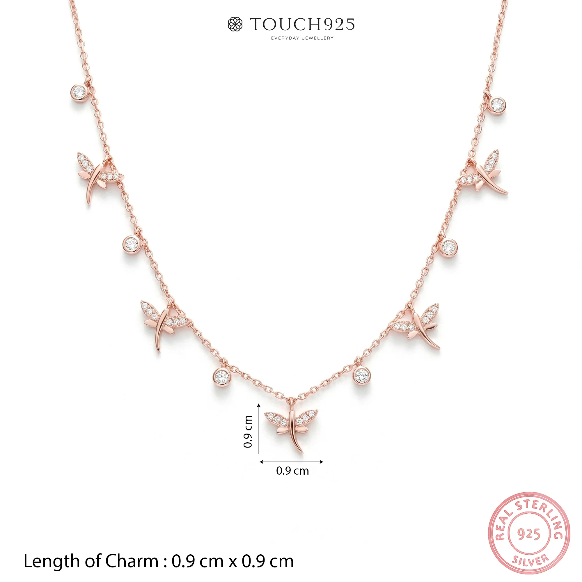 Dragonfly Charm Station Necklace - Image 6
