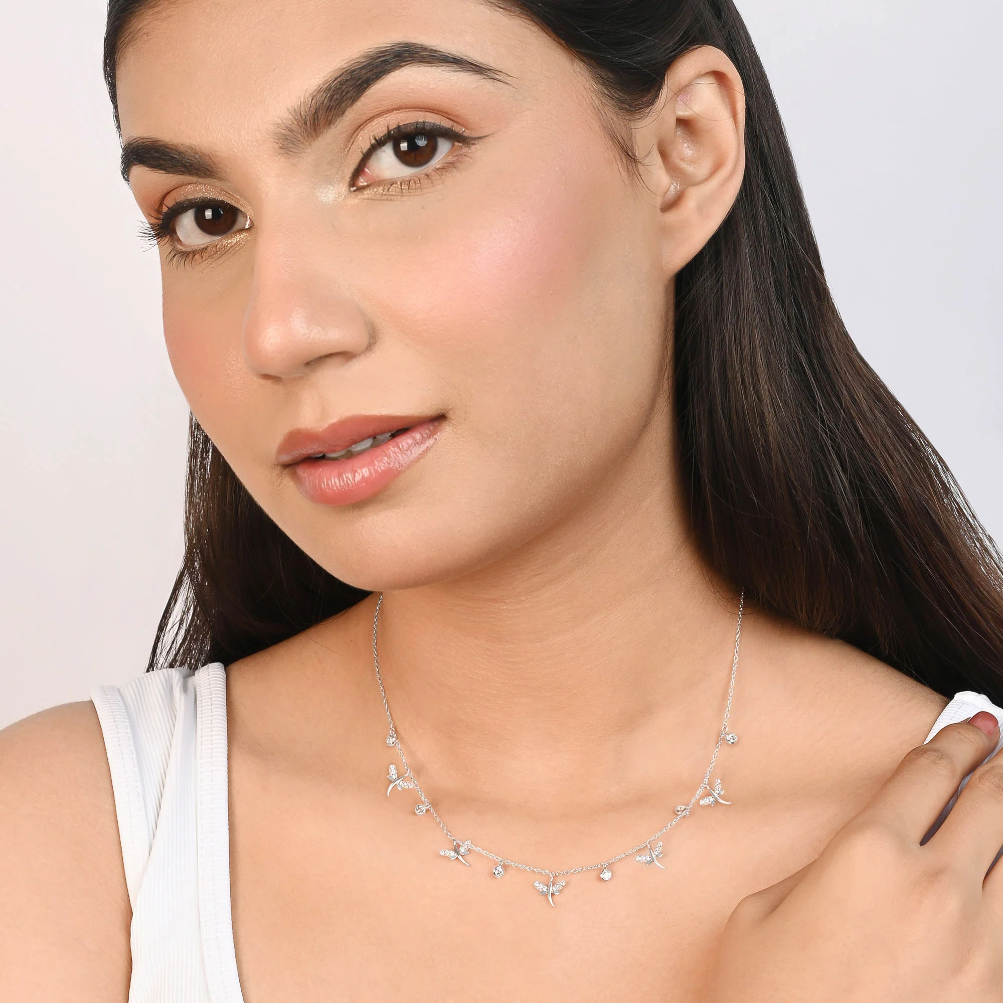 Dragonfly Charm Station Necklace - Image 9