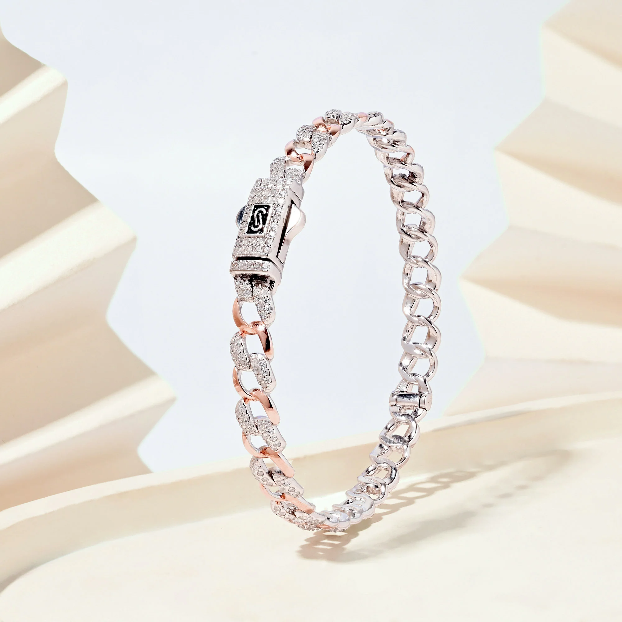Dual Luxe Link Silver Kada
