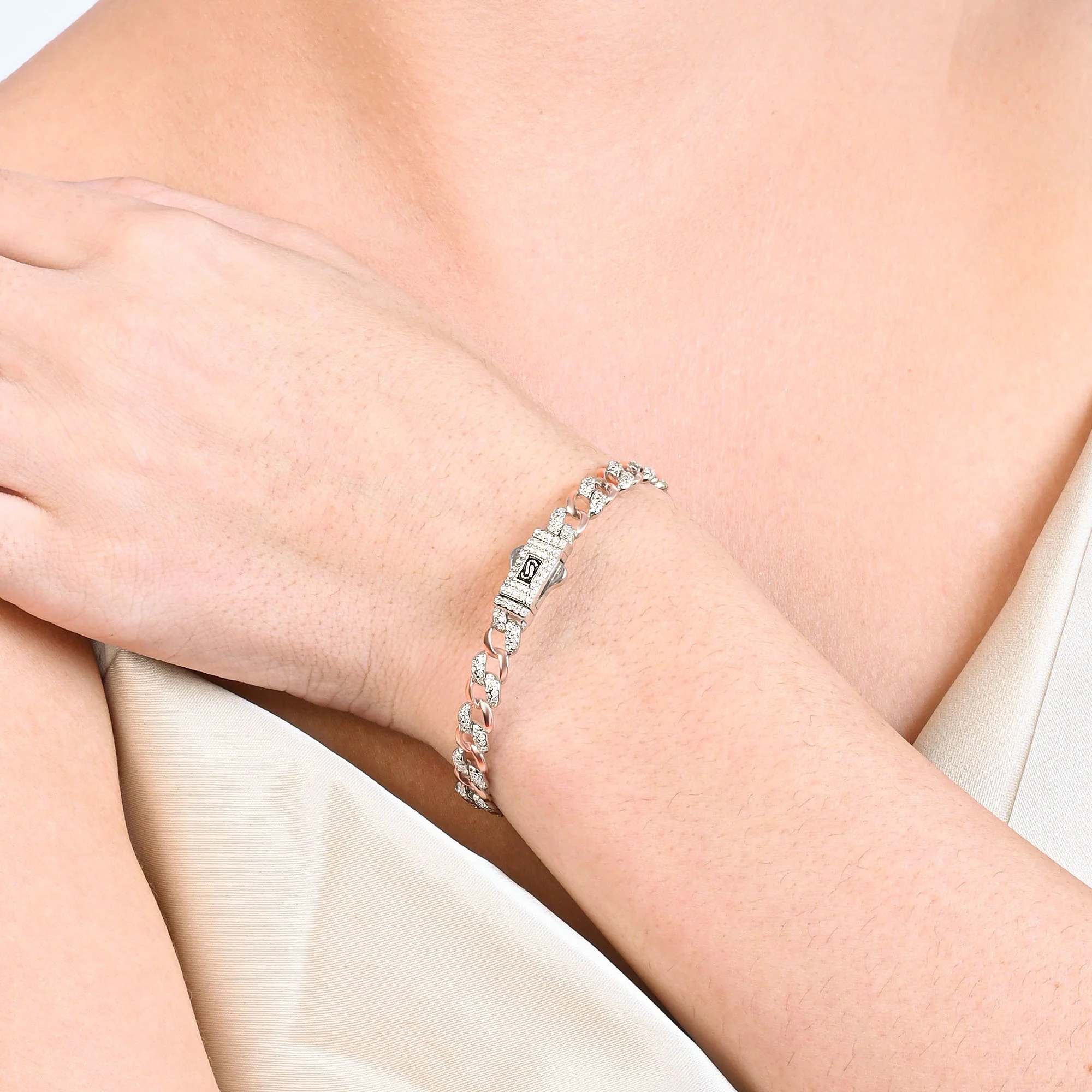 Dual Luxe Link Silver Kada - Image 3