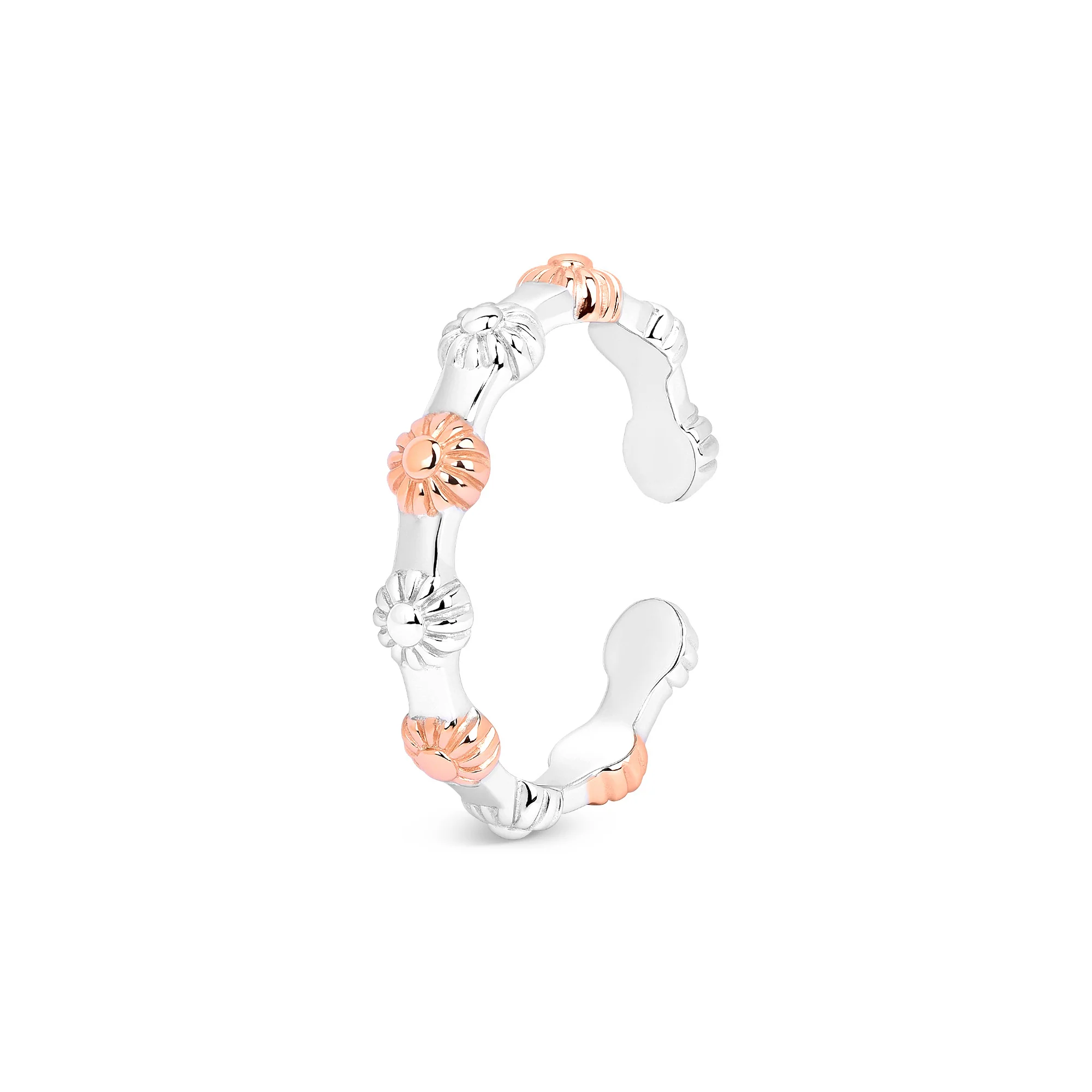 Dual-Tone Floral Toe Ring - Image 2