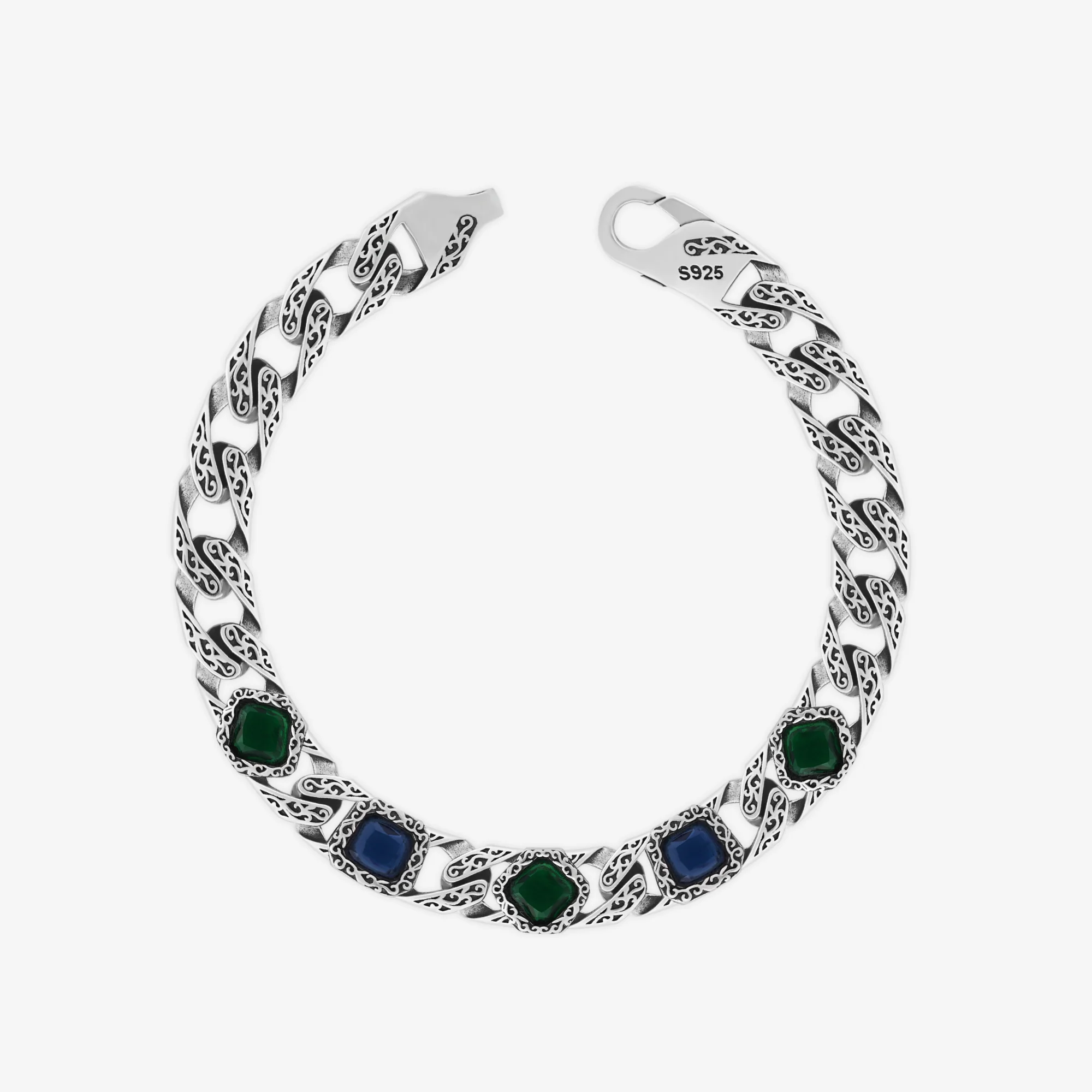 Dual-Tone Gemstone Link Bracelet - Image 2