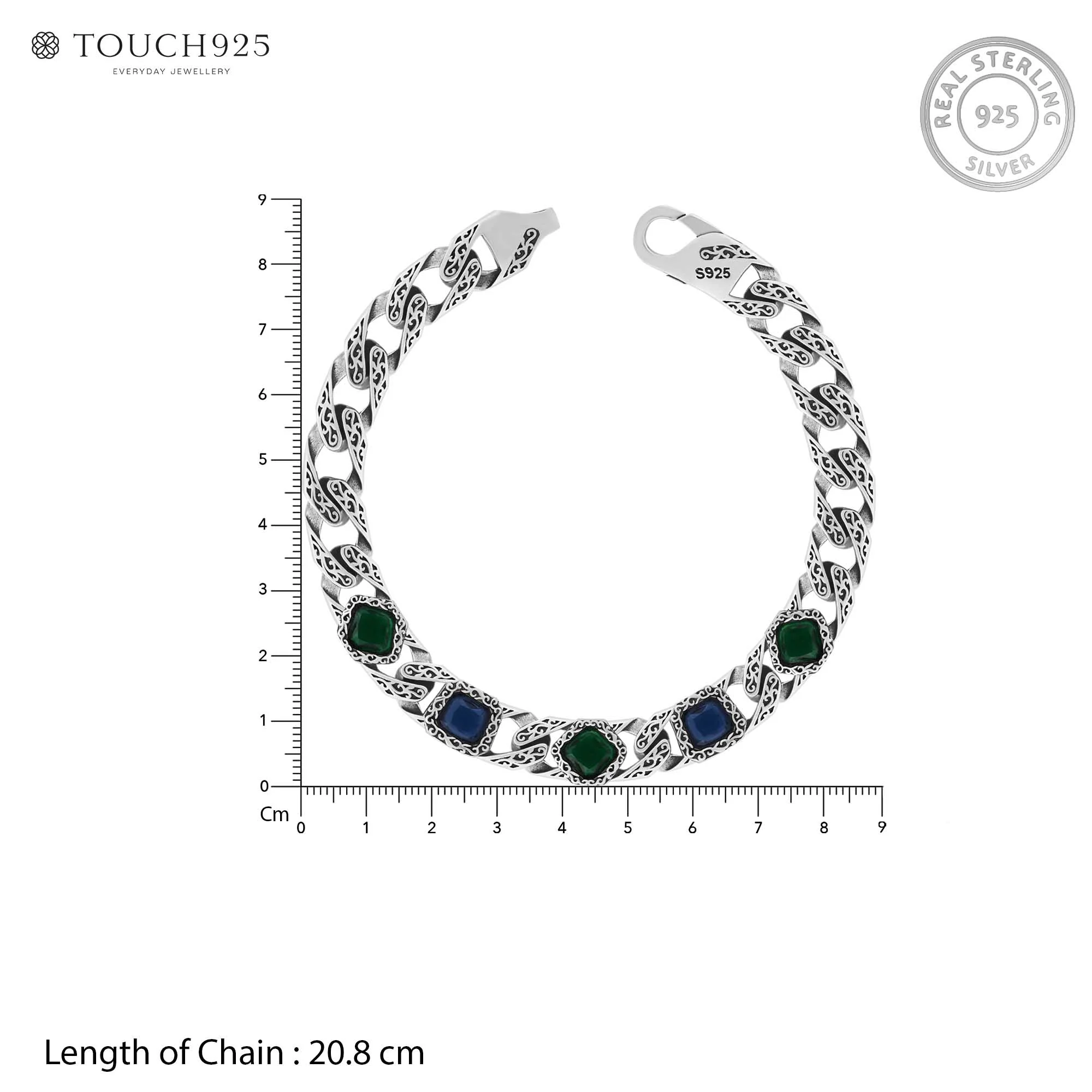 Dual-Tone Gemstone Link Bracelet - Image 5