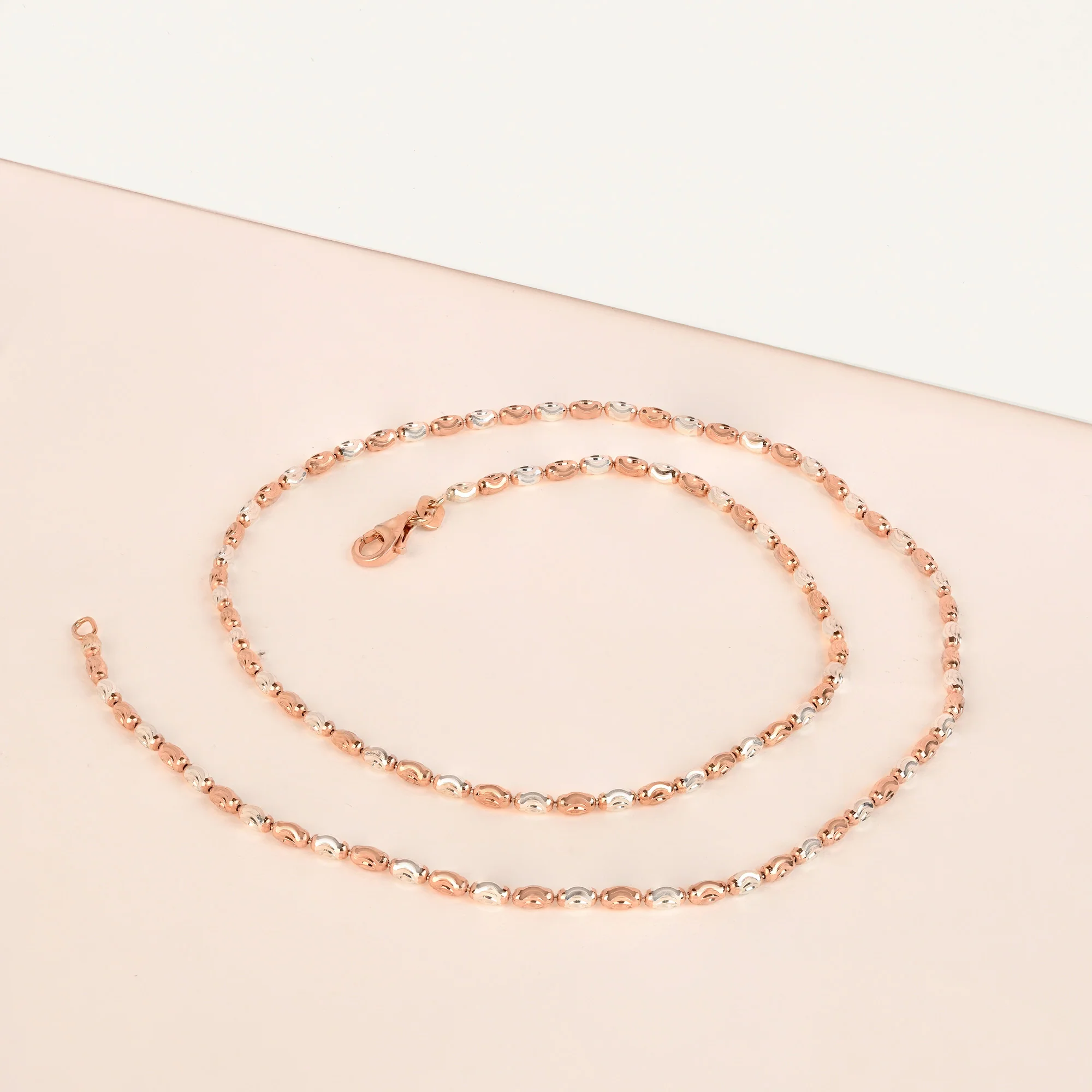 Dual-Tone Wave Beaded Silver Chain - Image 3