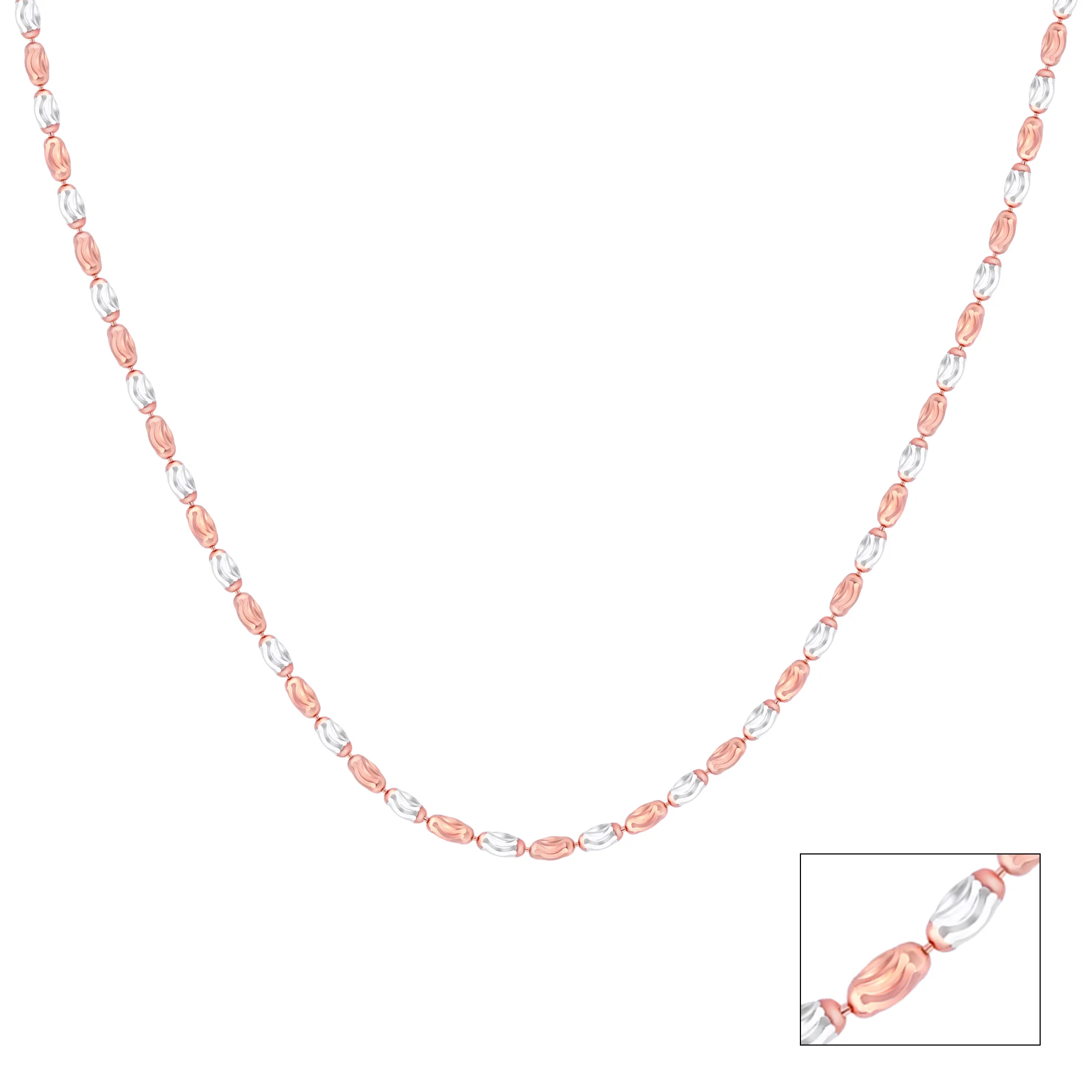 Dual-Tone Wave Beaded Silver Chain - Image 5