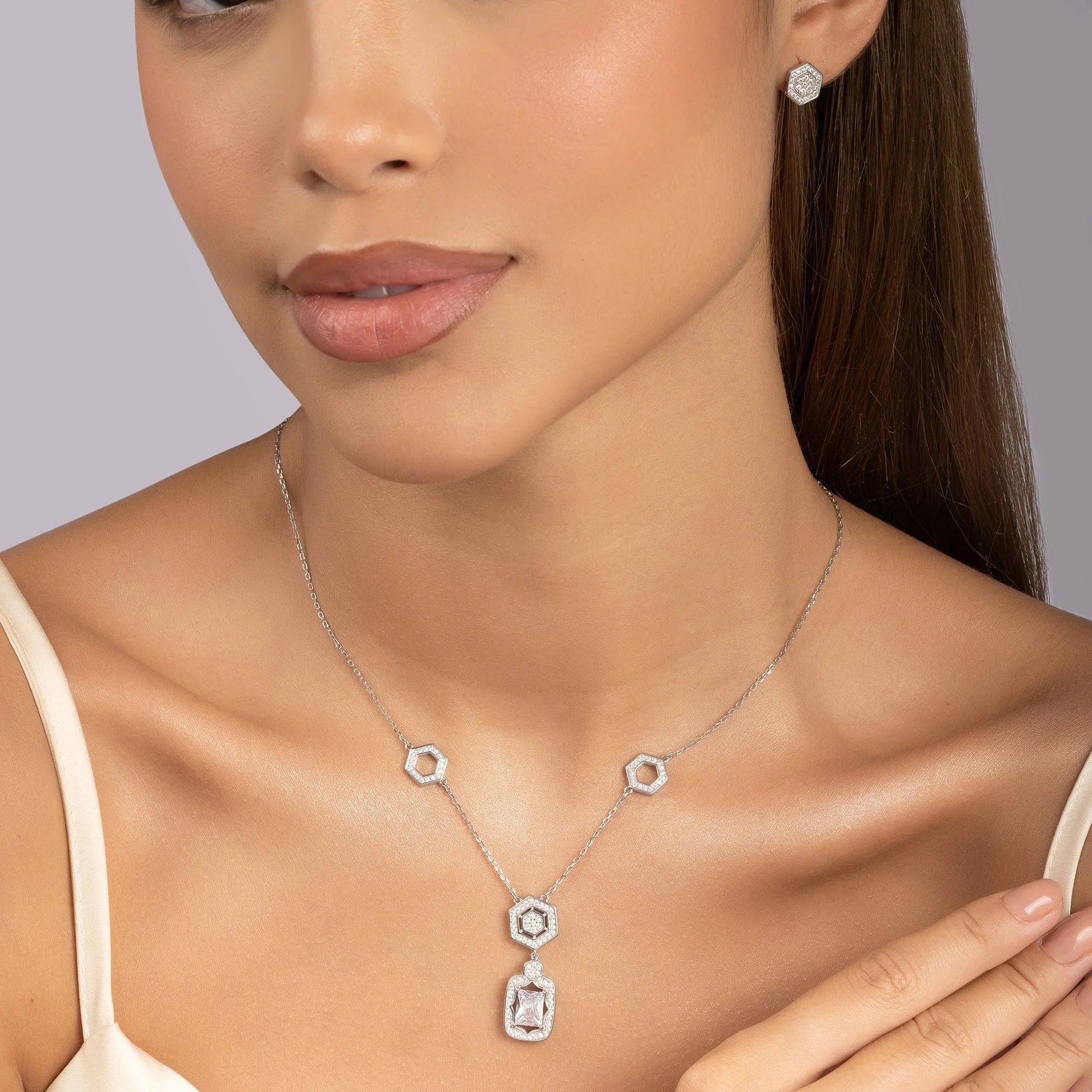 Elegant Geometry Necklace Set - Image 5