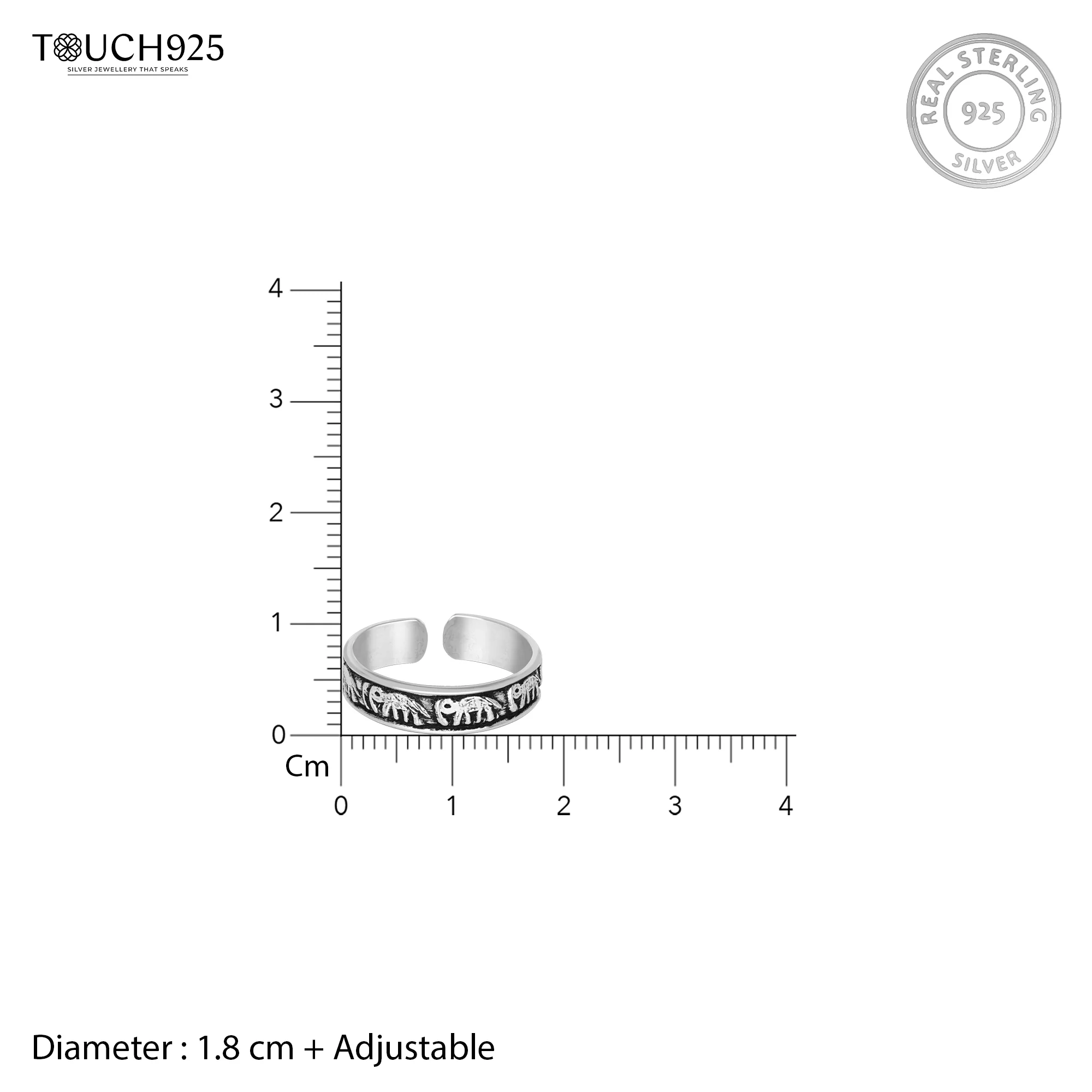 Elephant motif Toe Ring - Image 7